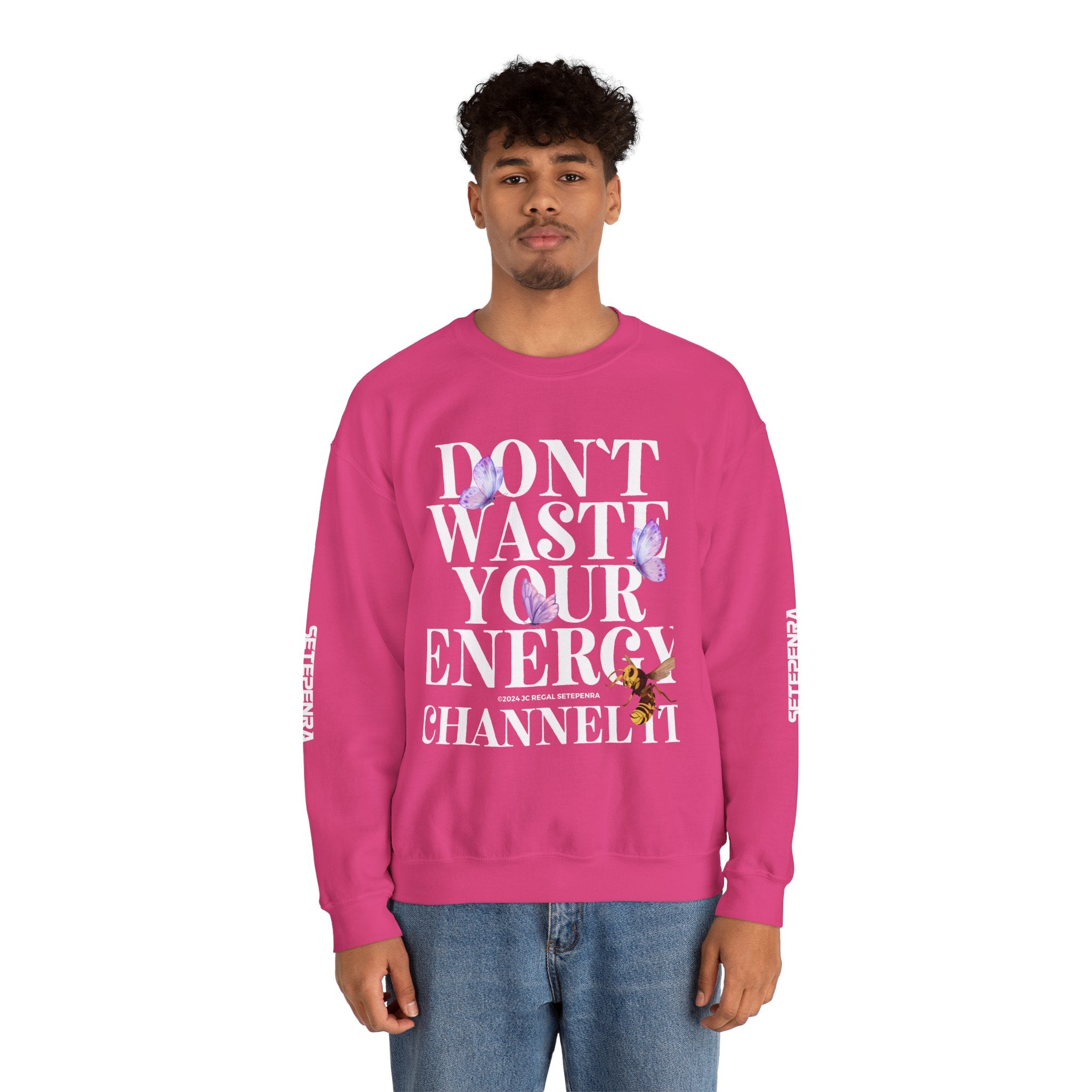 Channel It Unisex Heavy Blend™ Crewneck Sweatshirt (White Print)
