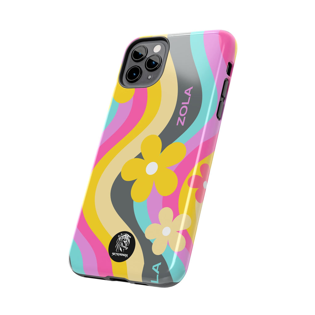 Zola Tough Phone Case (For iPhone, Galaxy & More) - Dark Grey Wave