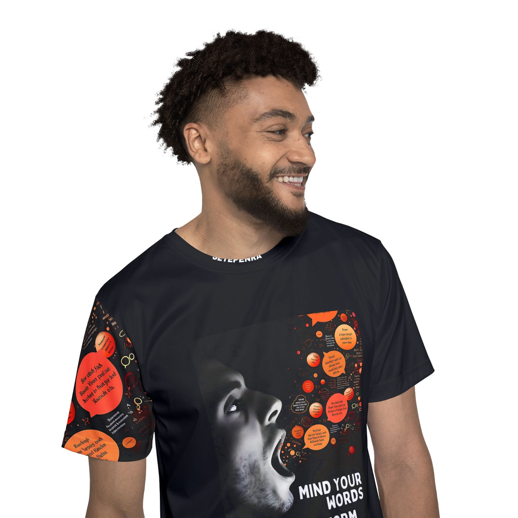 Mind Your Words Men's Sports Jersey (Black) SETEPENRA All Over Prints.