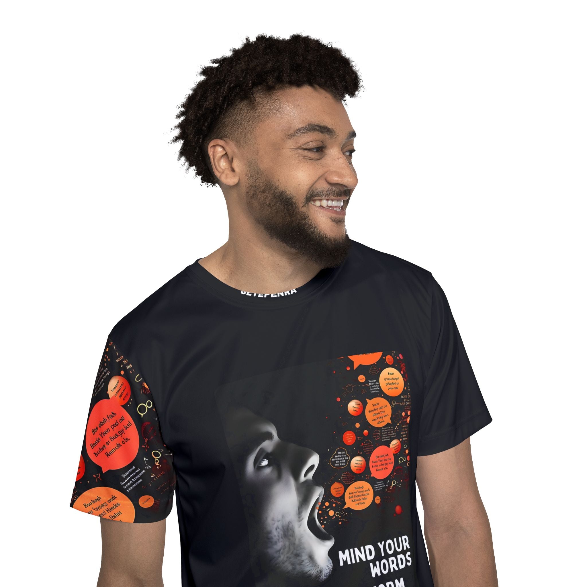 Mind Your Words Men's Sports Jersey (Black) SETEPENRA All Over Prints.