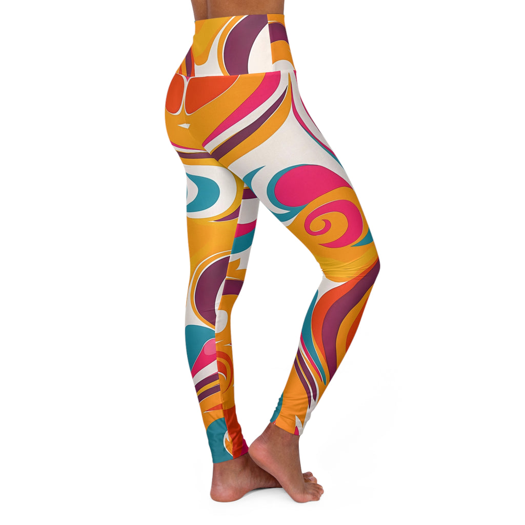 Golden Kandi Swirl High Waisted Yoga Leggings SETEPENRA All Over Prints.