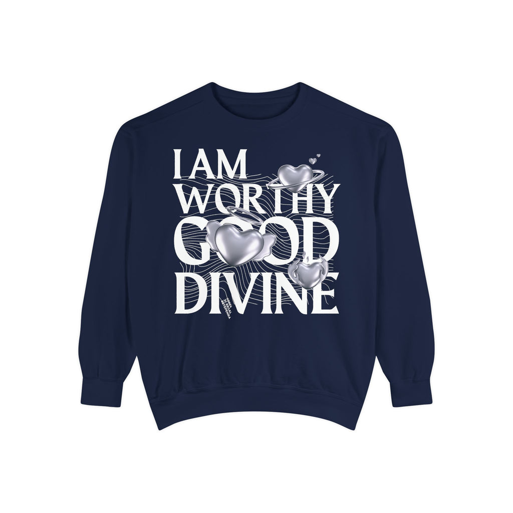 I AM WORTHY GOOD DIVINE Unisex Garment-Dyed Sweatshirt SETEPENRA Sweatshirt.