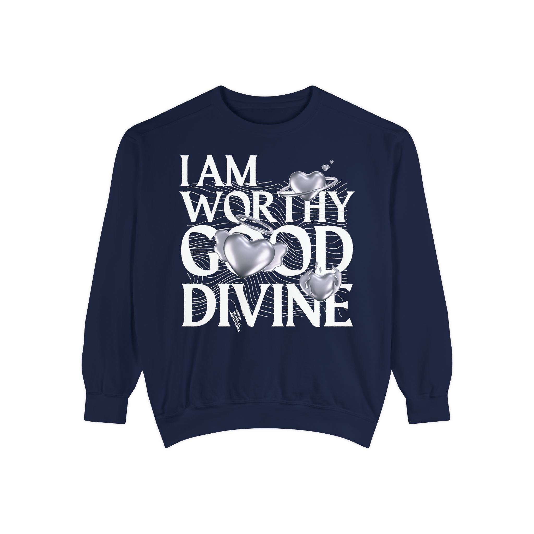 I AM WORTHY GOOD DIVINE Unisex Garment-Dyed Sweatshirt SETEPENRA Sweatshirt.