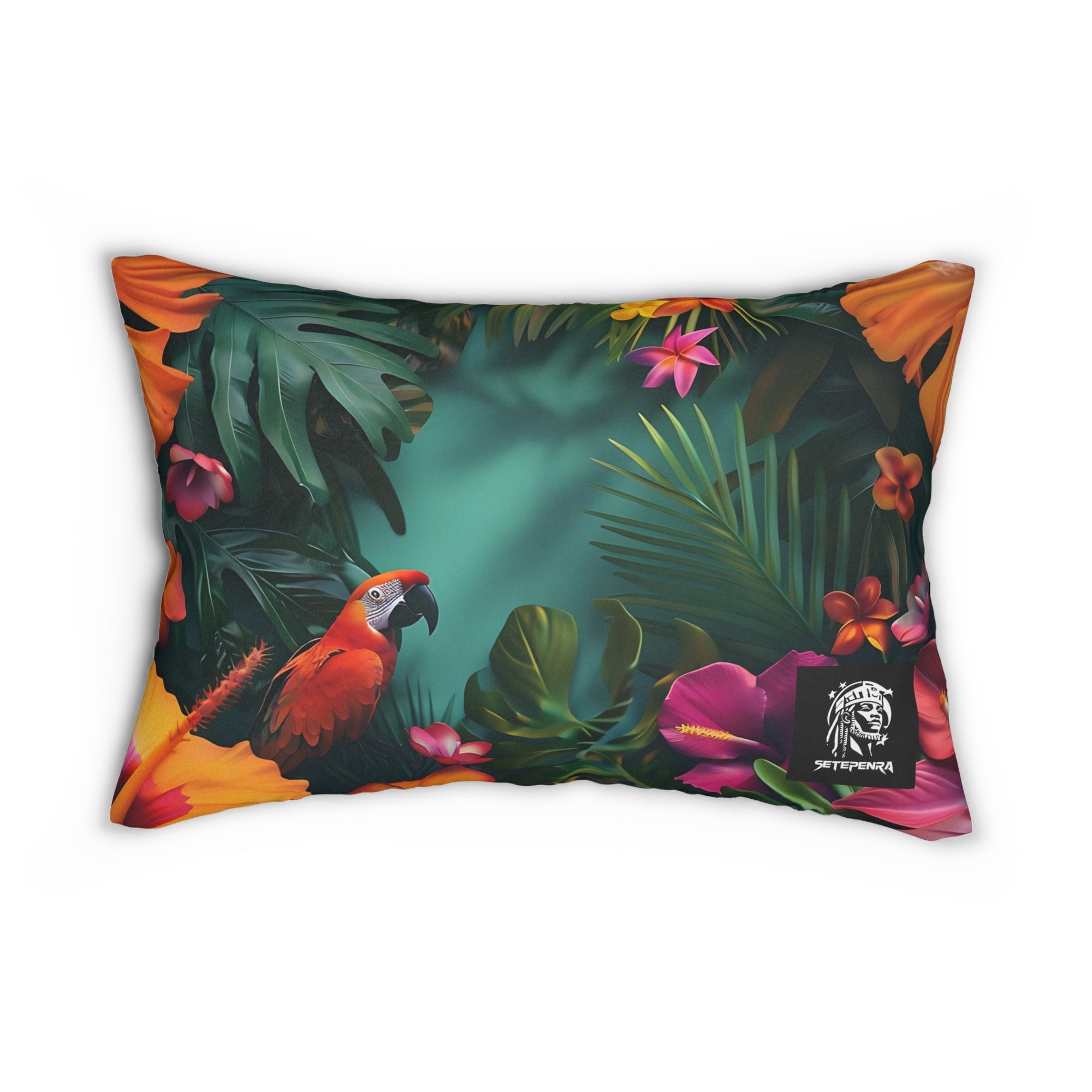 Tropican Retreat (Scene 2) Spun Polyester Lumbar Pillow SETEPENRA Home Decor.