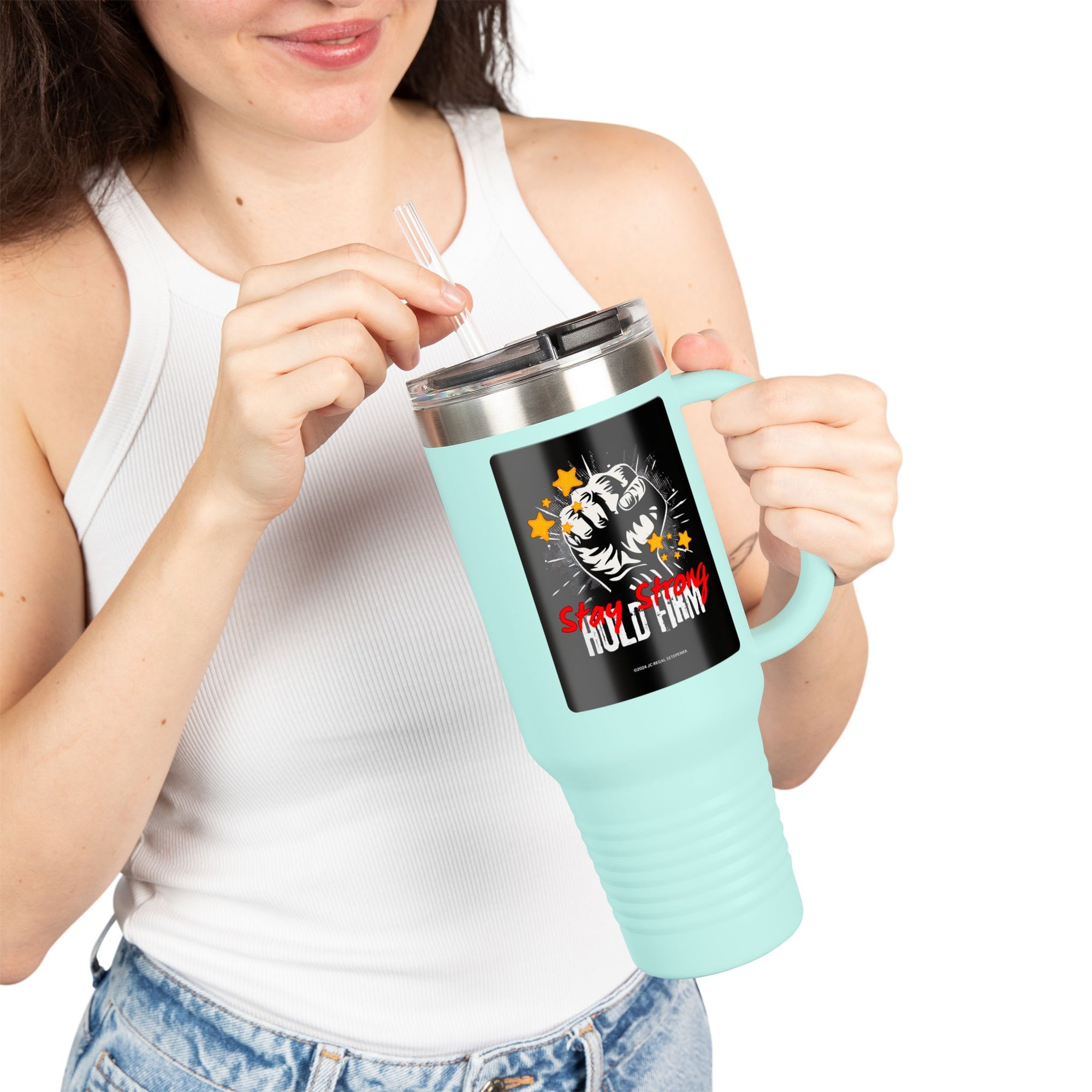 Stay Strong Hold Firm Insulated Travel Mug, 40oz