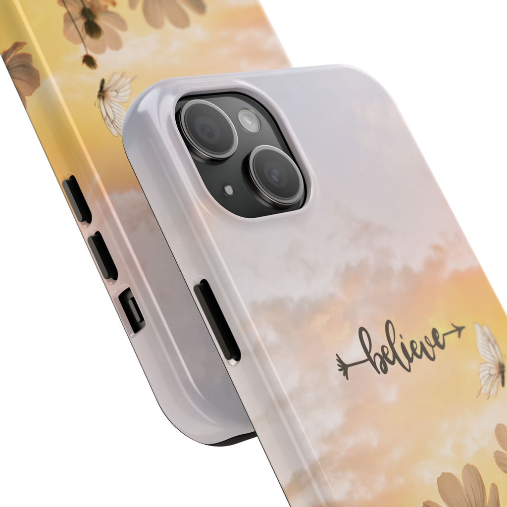 Believe Tough Phone Case (For iPhone, Galaxy & More) - Aesthetic Flower