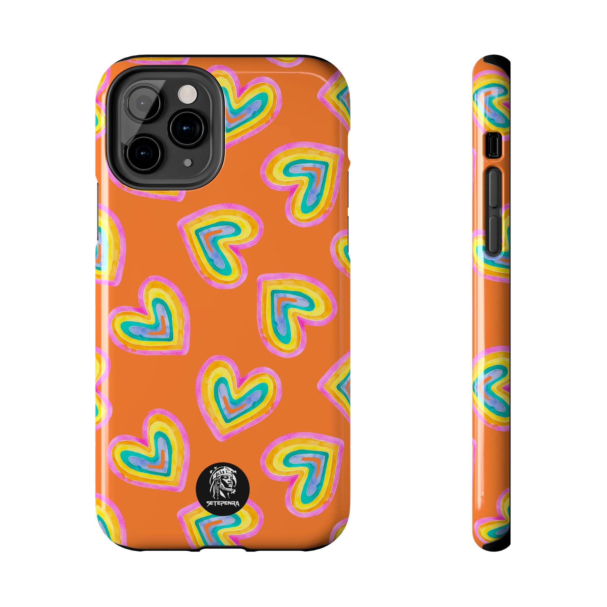 Rainbow Heart Tough Phone Case (For iPhone, Galaxy & More) - Crusta SETEPENRA Phone Case.
