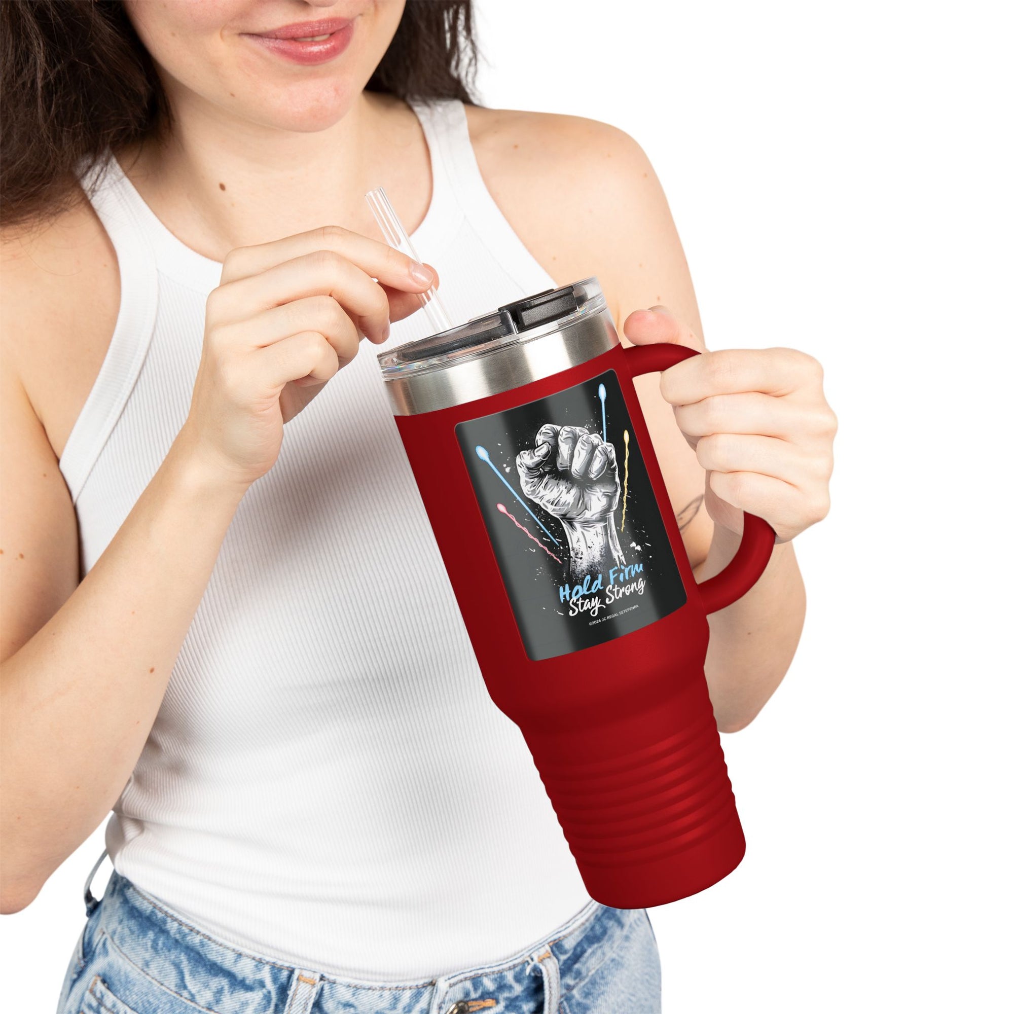 Hold Firm Stay Strong Insulated Travel Mug, 40oz
