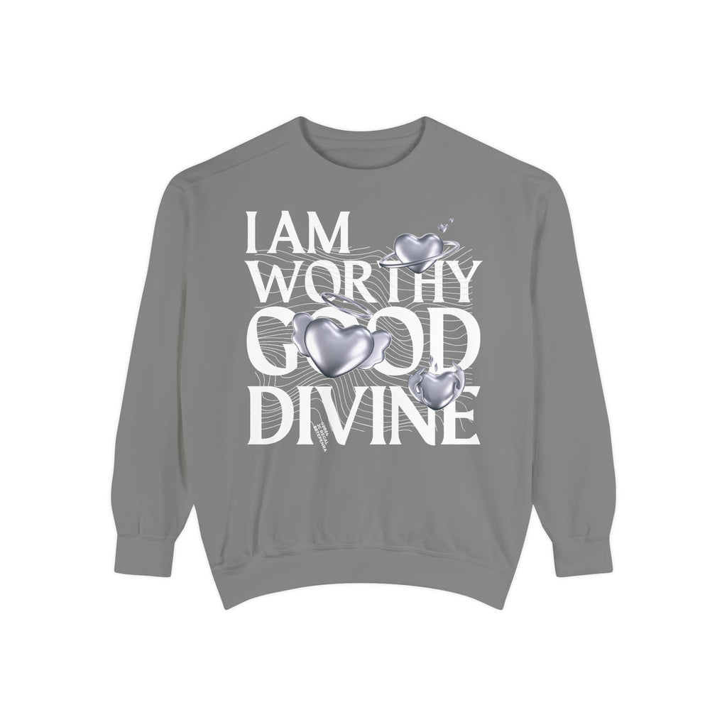 I AM WORTHY GOOD DIVINE Unisex Garment-Dyed Sweatshirt SETEPENRA Sweatshirt.