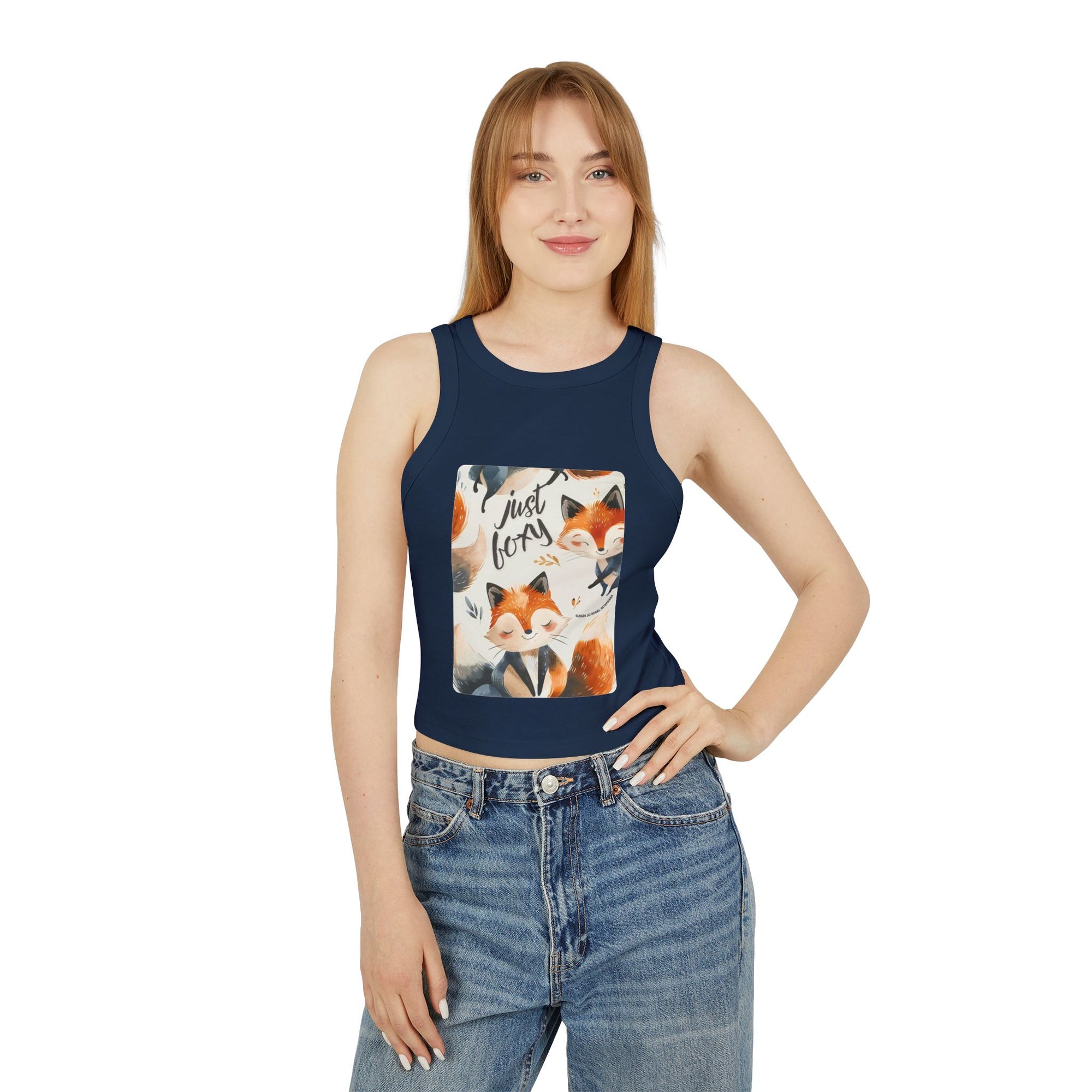 Just Foxy Women's Micro Rib Racer Tank Top