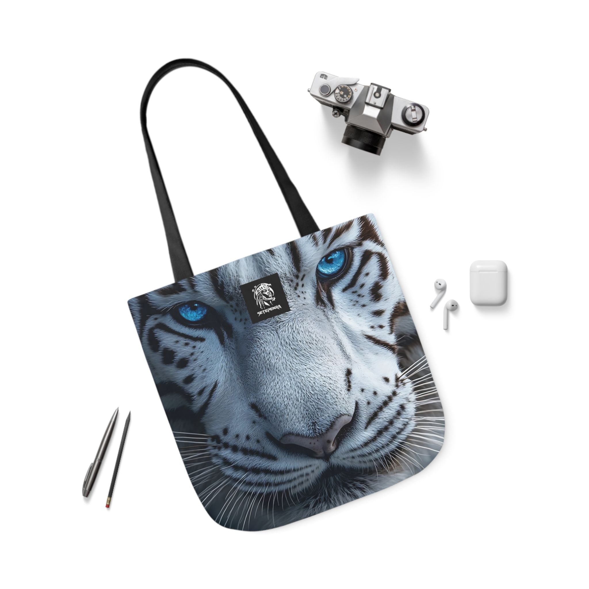 Primal Power Canvas Tote Bag, 5-Color Straps - White Tiger (1st Edition)