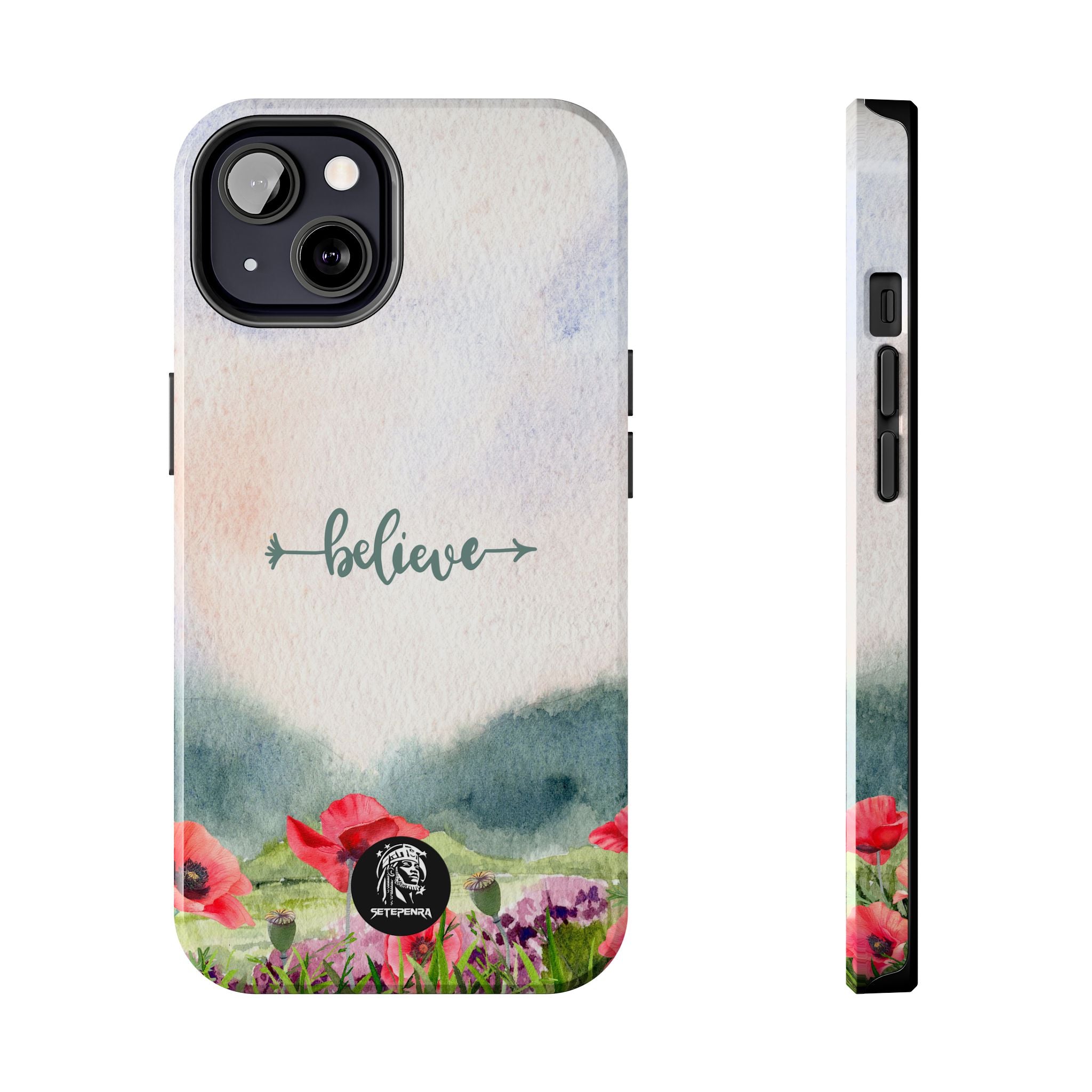 Believe Tough Phone Case (For iPhone, Galaxy & More) - Watercolor Flower SETEPENRA Phone Case.