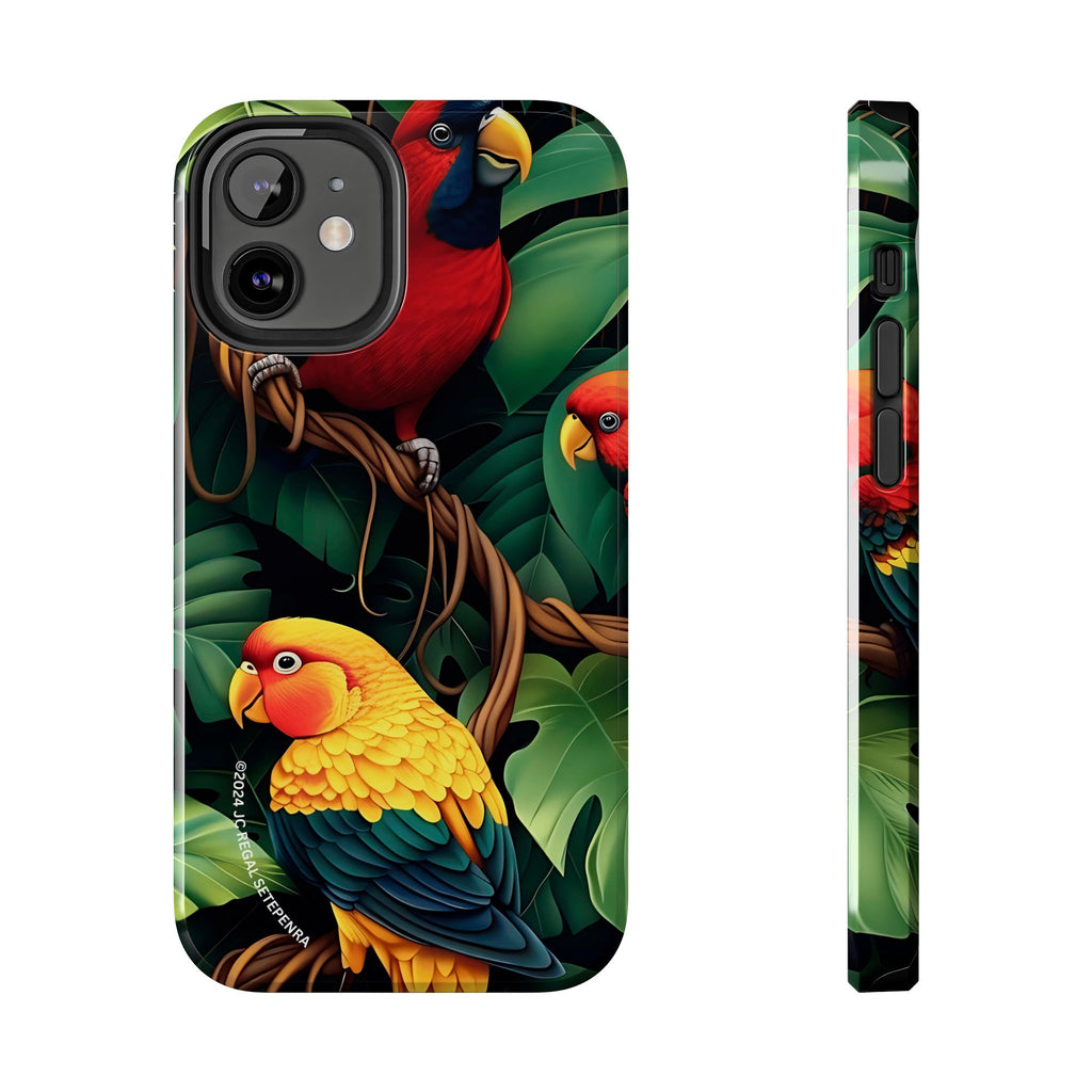 Tri-Parrot Tough Phone Case (For iPhone, Galaxy & More) SETEPENRA Phone Case.