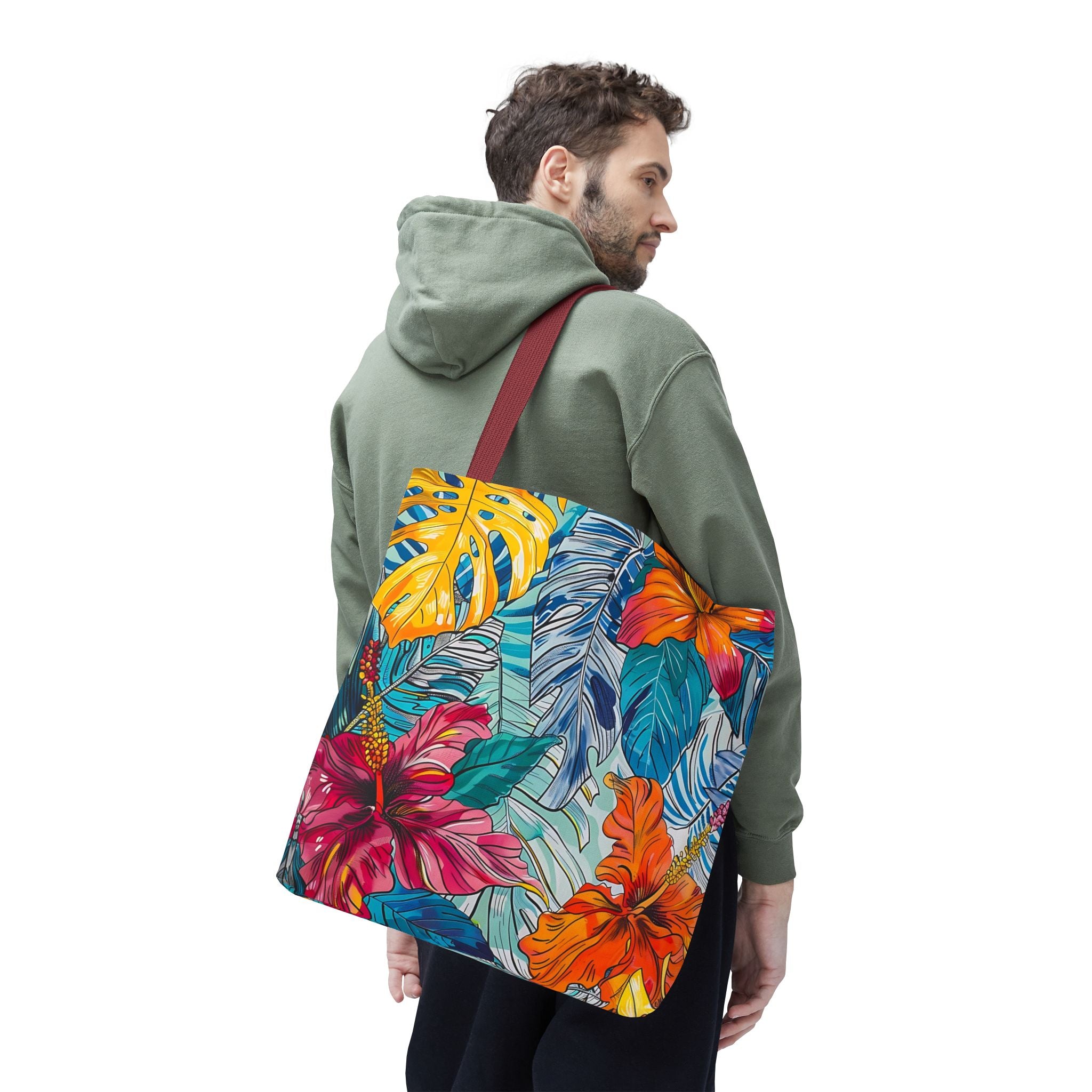 Monstera Hibiscus Tote Bag