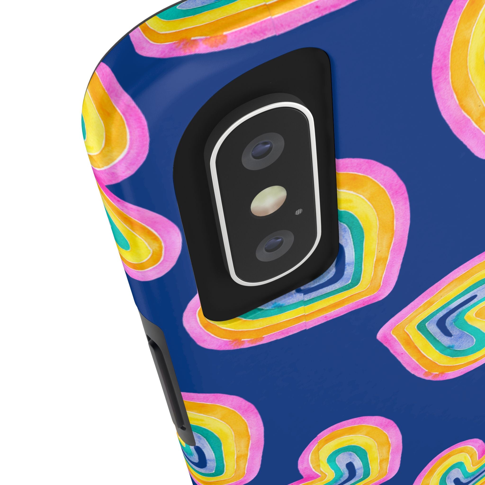 Rainbow Heart Tough Phone Case (For iPhone, Galaxy & More) - Dark Blue