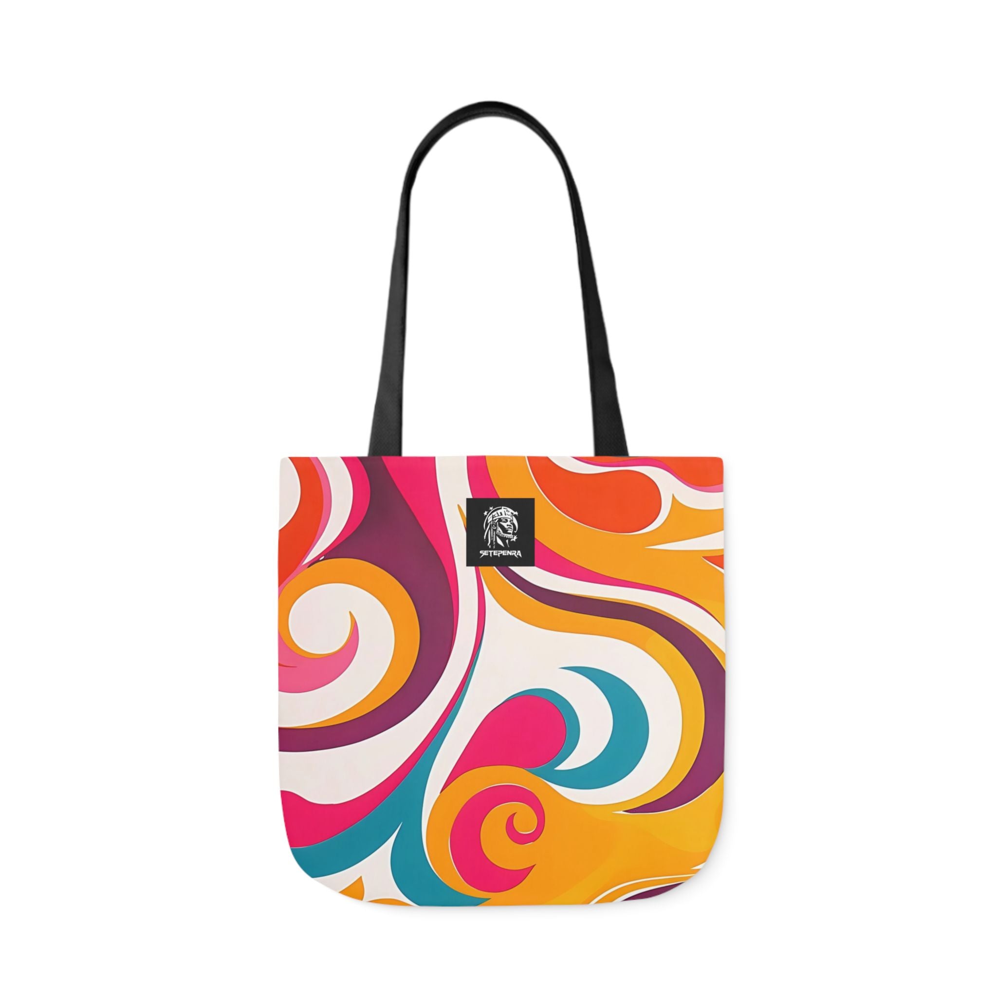 Golden Kandi Swirl  Canvas Tote Bag, 5-Color Straps SETEPENRA Accessories.