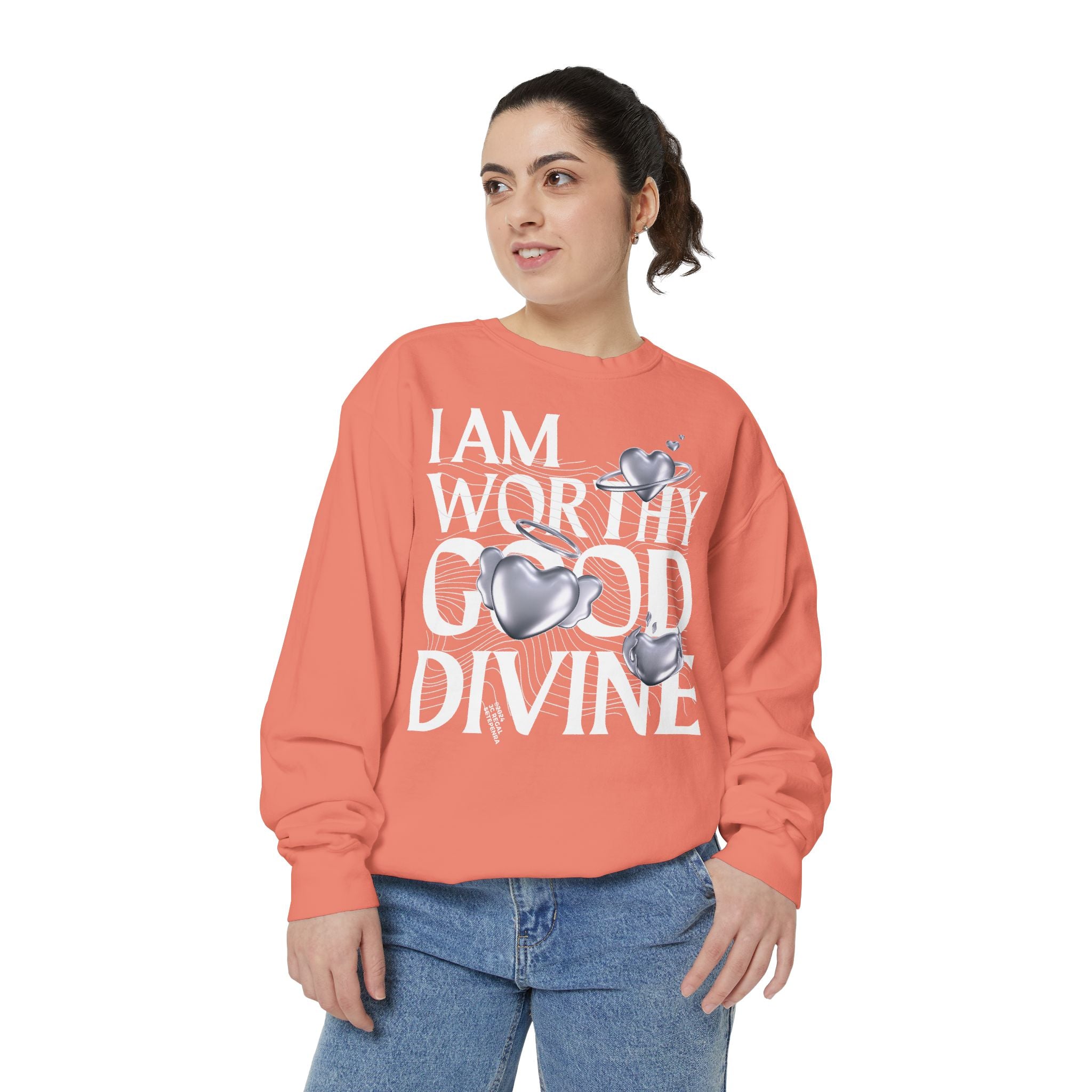 I AM WORTHY GOOD DIVINE Unisex Garment-Dyed Sweatshirt SETEPENRA Sweatshirt.