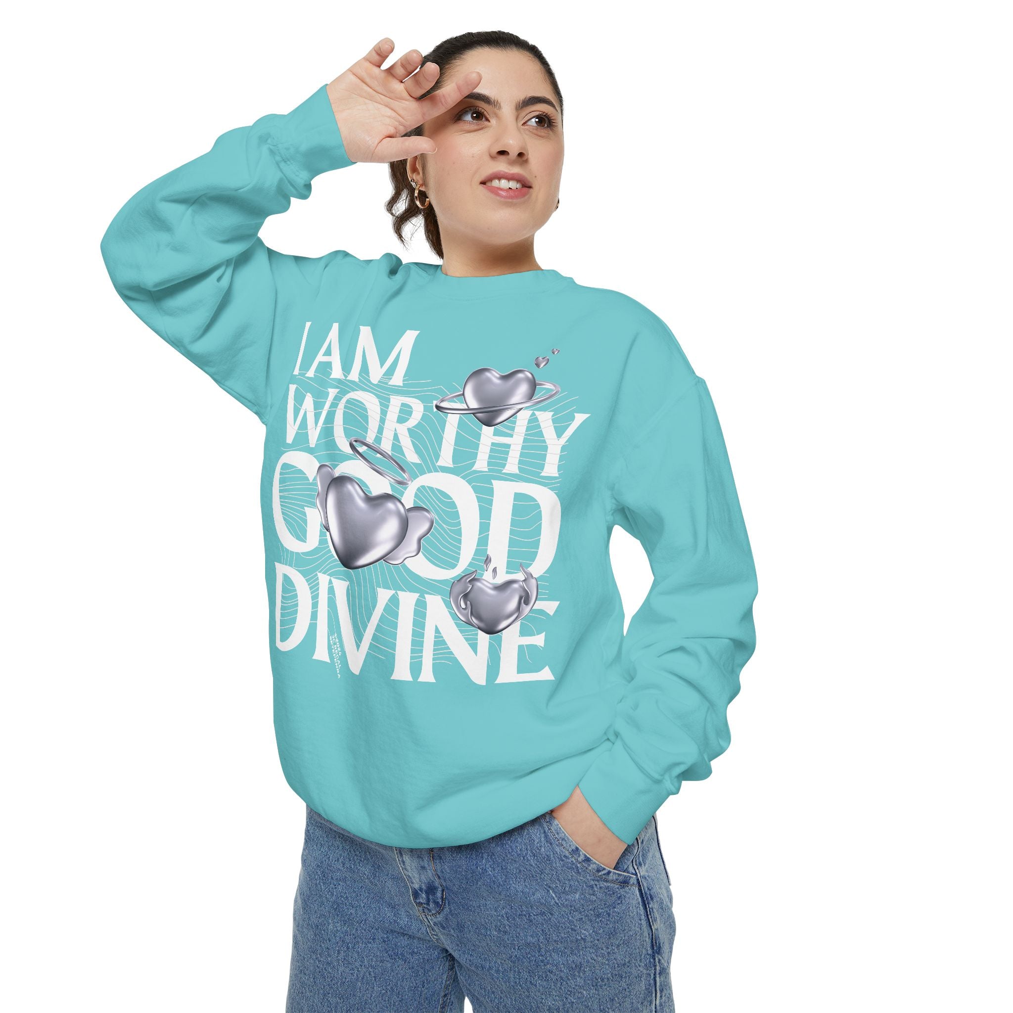 I AM WORTHY GOOD DIVINE Unisex Garment-Dyed Sweatshirt