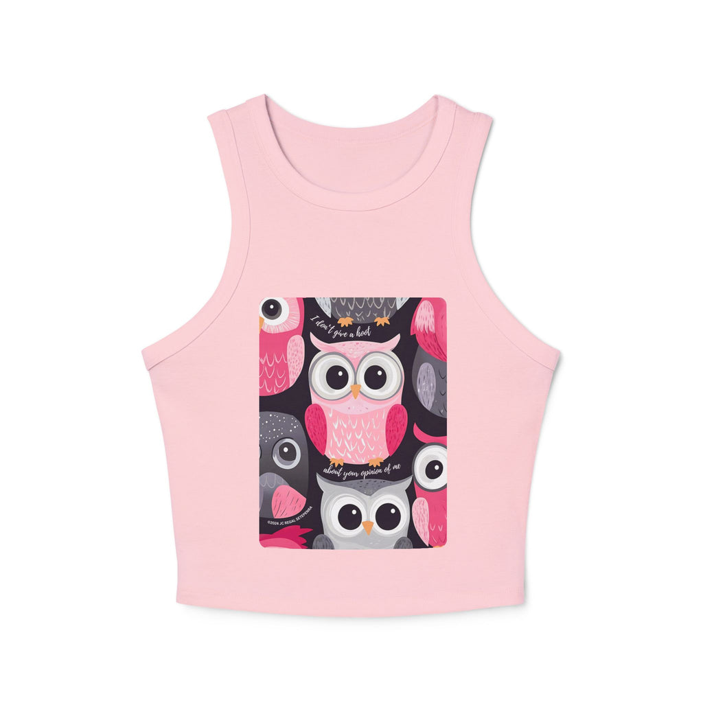 Don't Give A Hoot Women's Micro Rib Racer Tank Top SETEPENRA Tank Top.