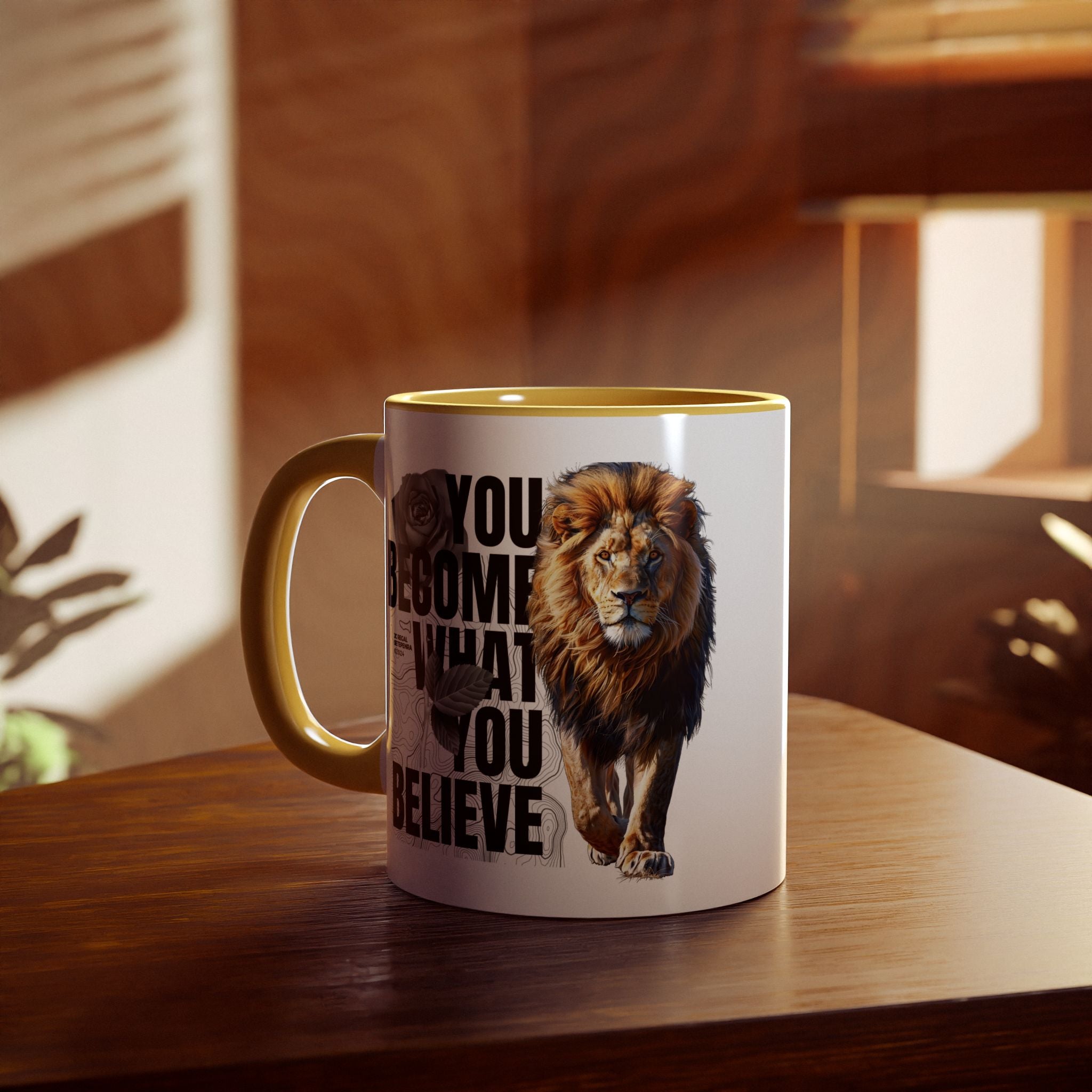 You Become What You Believe Accent Mug, 11oz (Various Colors)