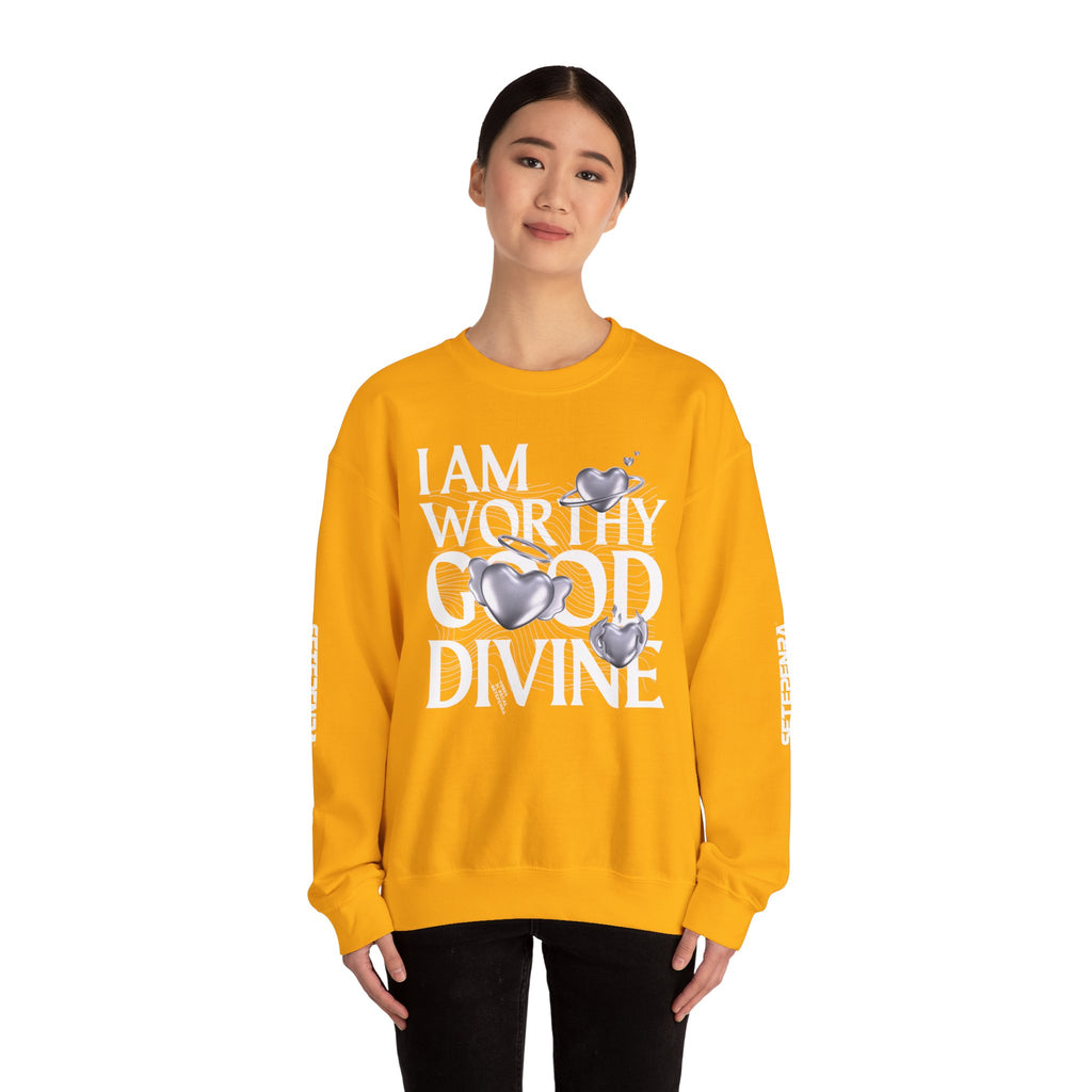I AM WORTHY GOOD DIVINE Unisex Heavy Blend™ Crewneck Sweatshirt