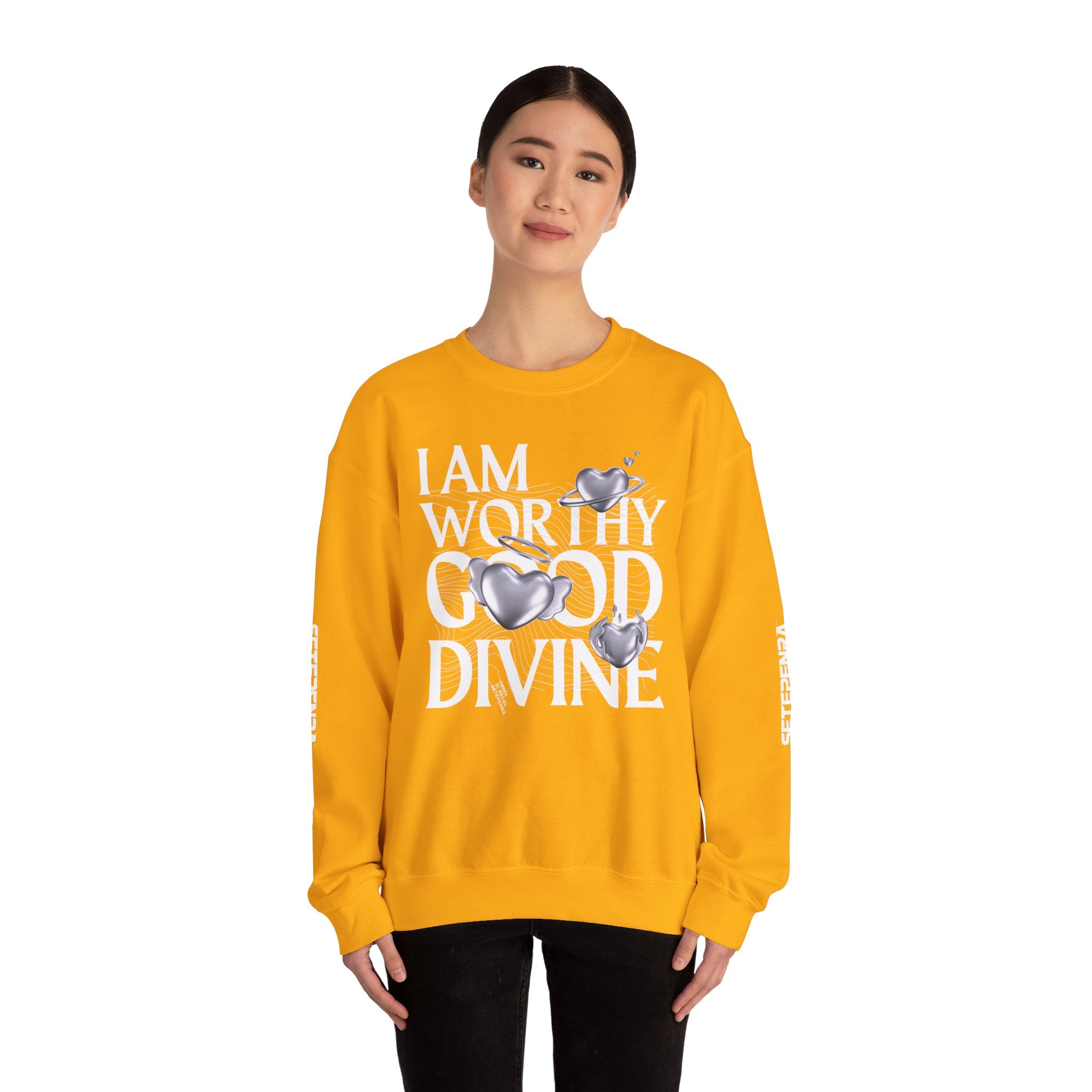 I AM WORTHY GOOD DIVINE Unisex Heavy Blend™ Crewneck Sweatshirt