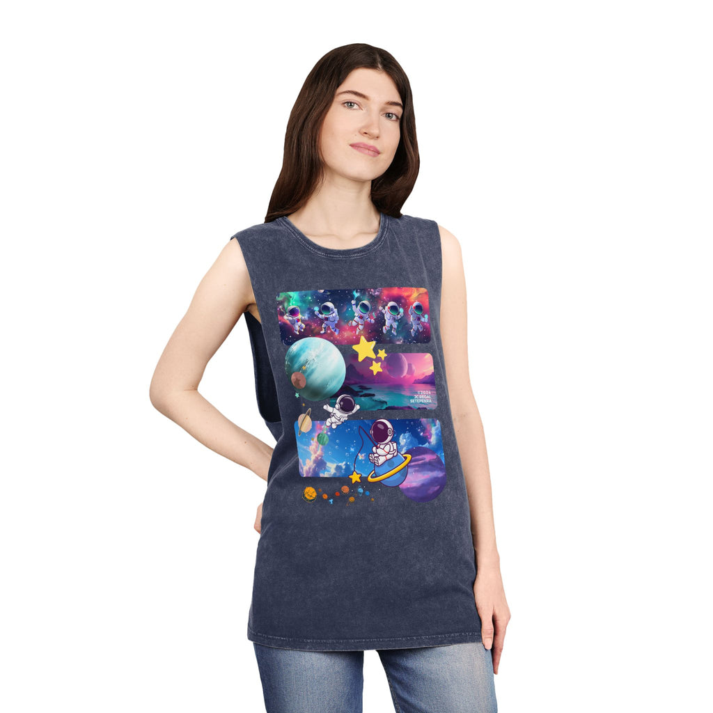 Astro Cosmo Unisex Stonewash Tank Top SETEPENRA Tank Top.