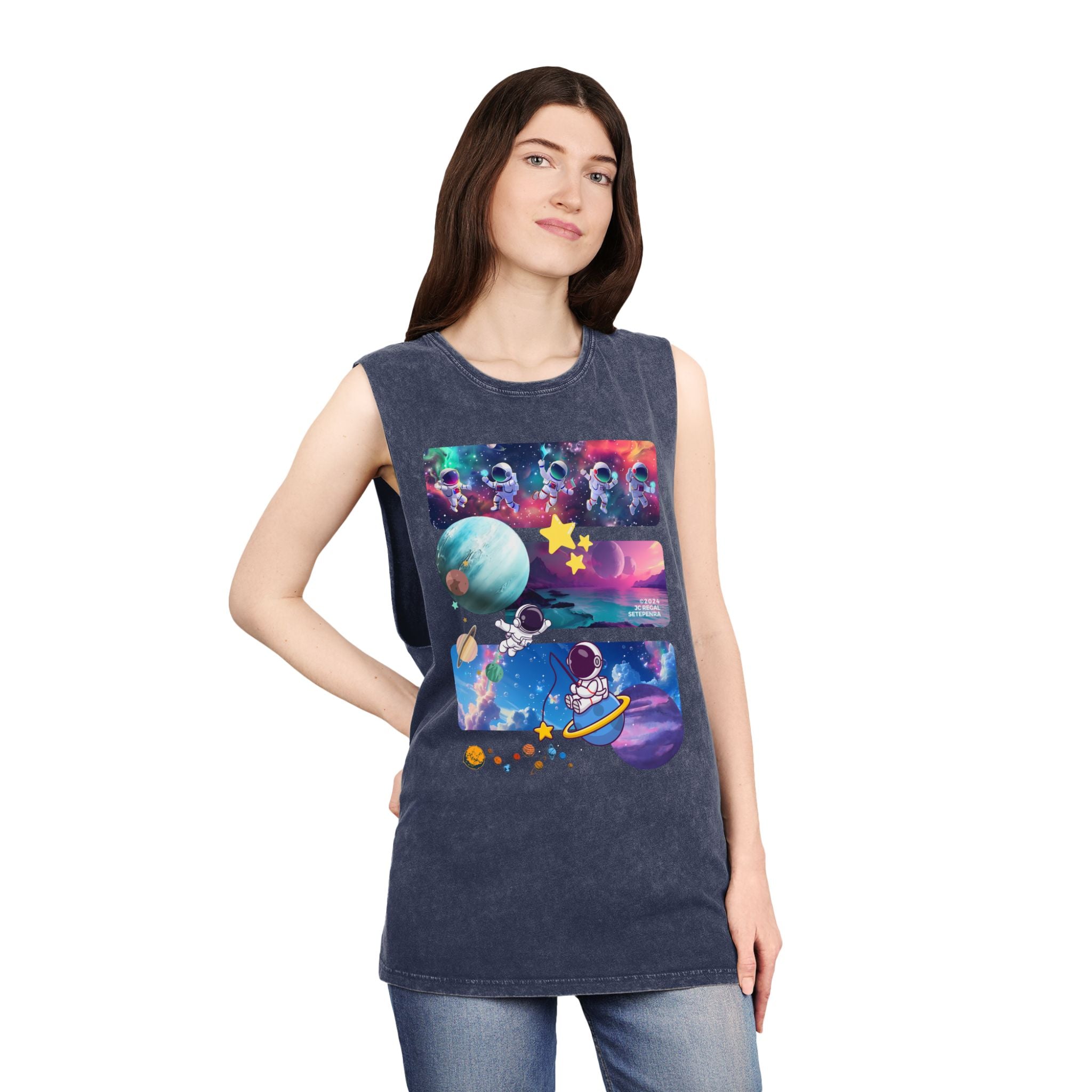 Astro Cosmo Unisex Stonewash Tank Top SETEPENRA Tank Top.