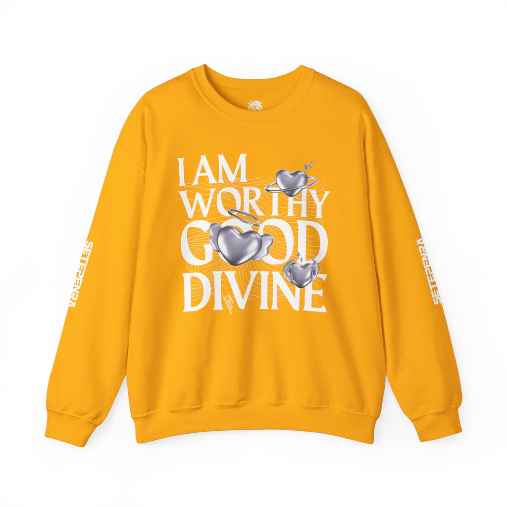 I AM WORTHY GOOD DIVINE Unisex Heavy Blend™ Crewneck Sweatshirt SETEPENRA Sweatshirt.