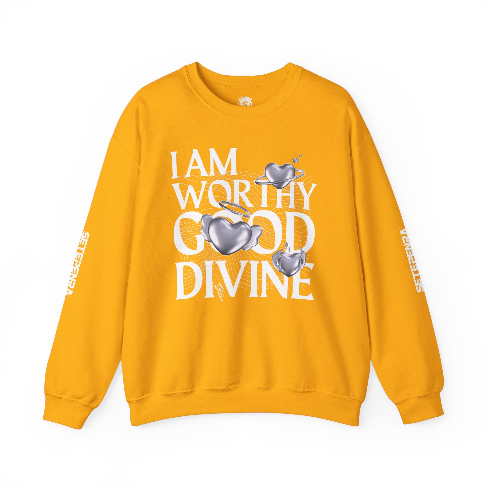 I AM WORTHY GOOD DIVINE Unisex Heavy Blend™ Crewneck Sweatshirt SETEPENRA Sweatshirt.