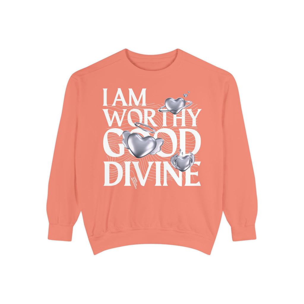 I AM WORTHY GOOD DIVINE Unisex Garment-Dyed Sweatshirt SETEPENRA Sweatshirt.