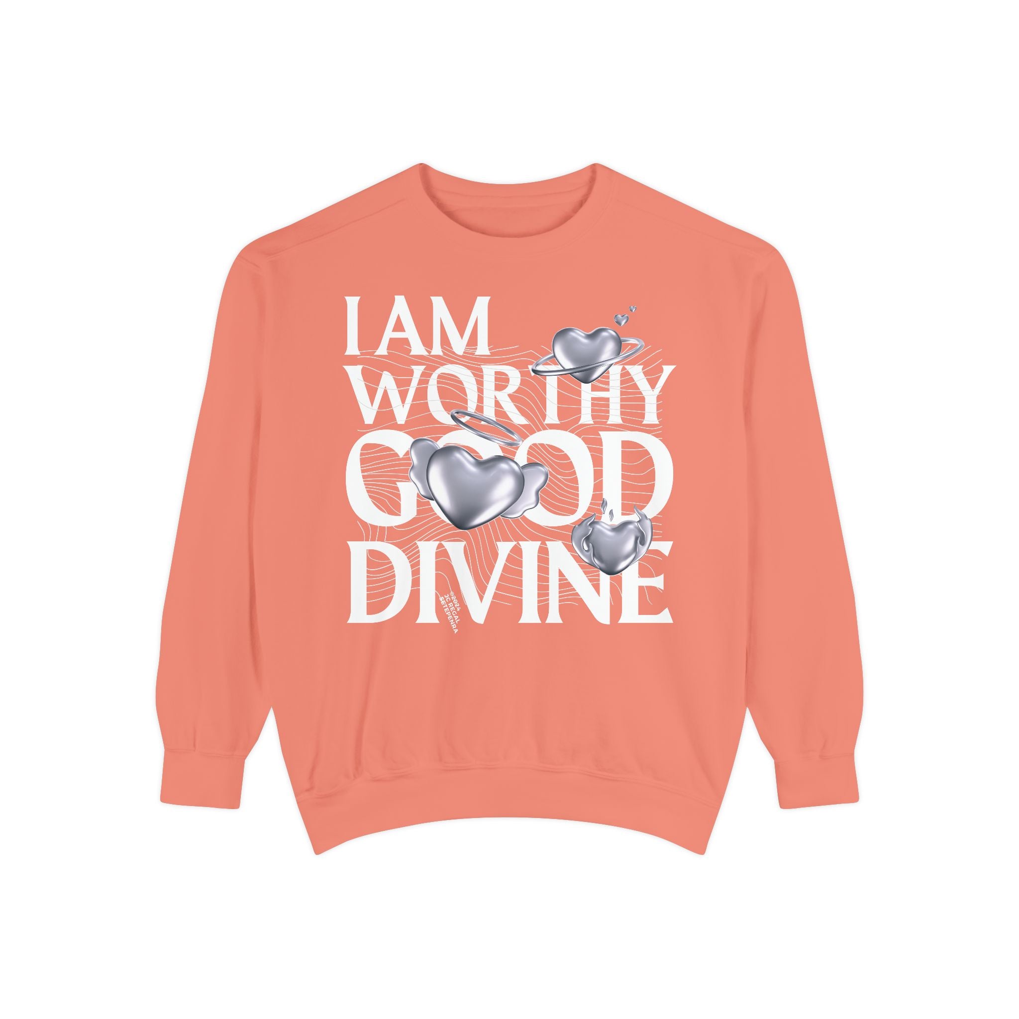 I AM WORTHY GOOD DIVINE Unisex Garment-Dyed Sweatshirt SETEPENRA Sweatshirt.