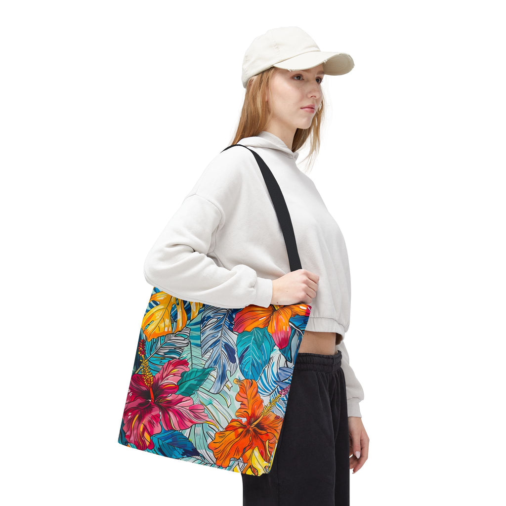 Monstera Hibiscus Tote Bag