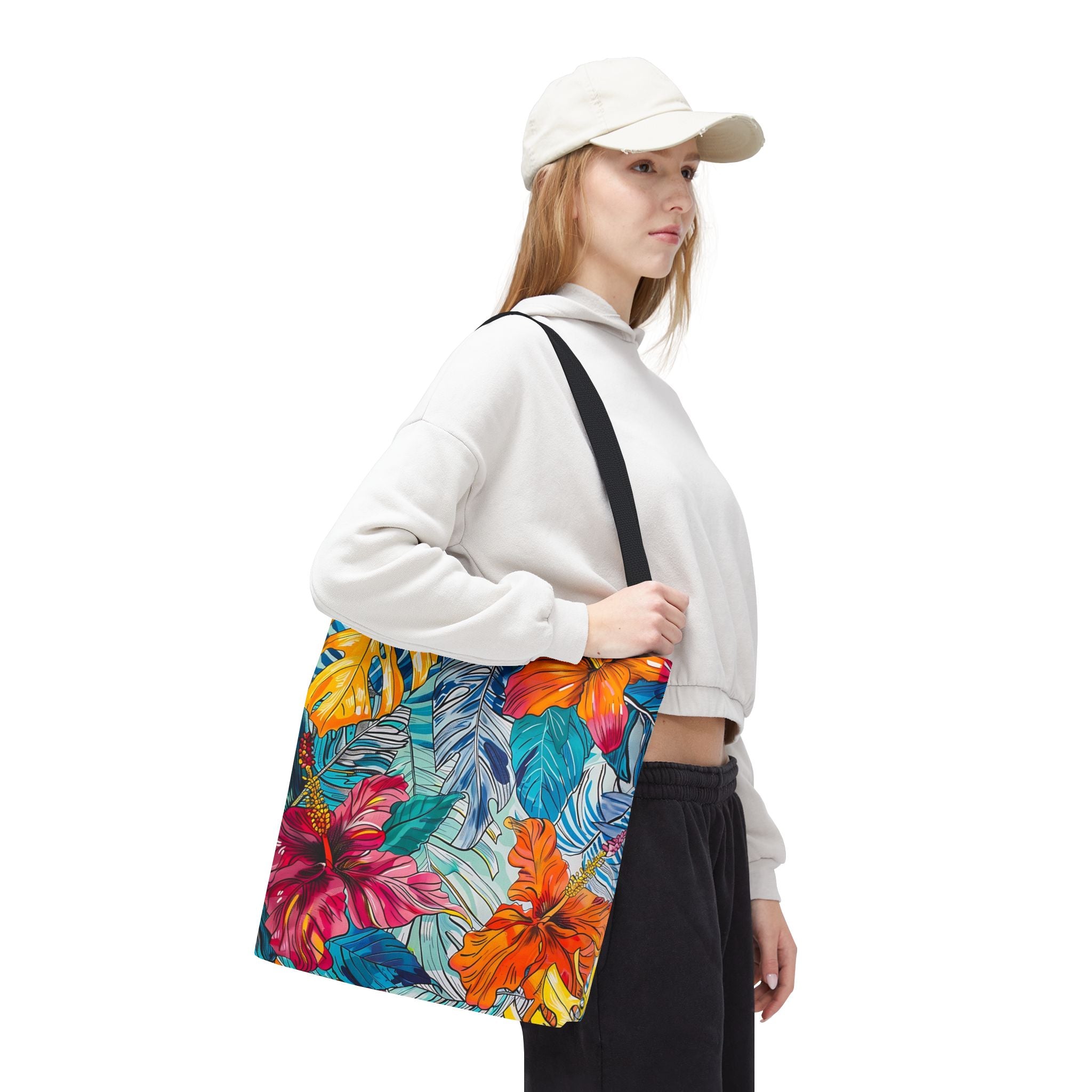 Monstera Hibiscus Tote Bag