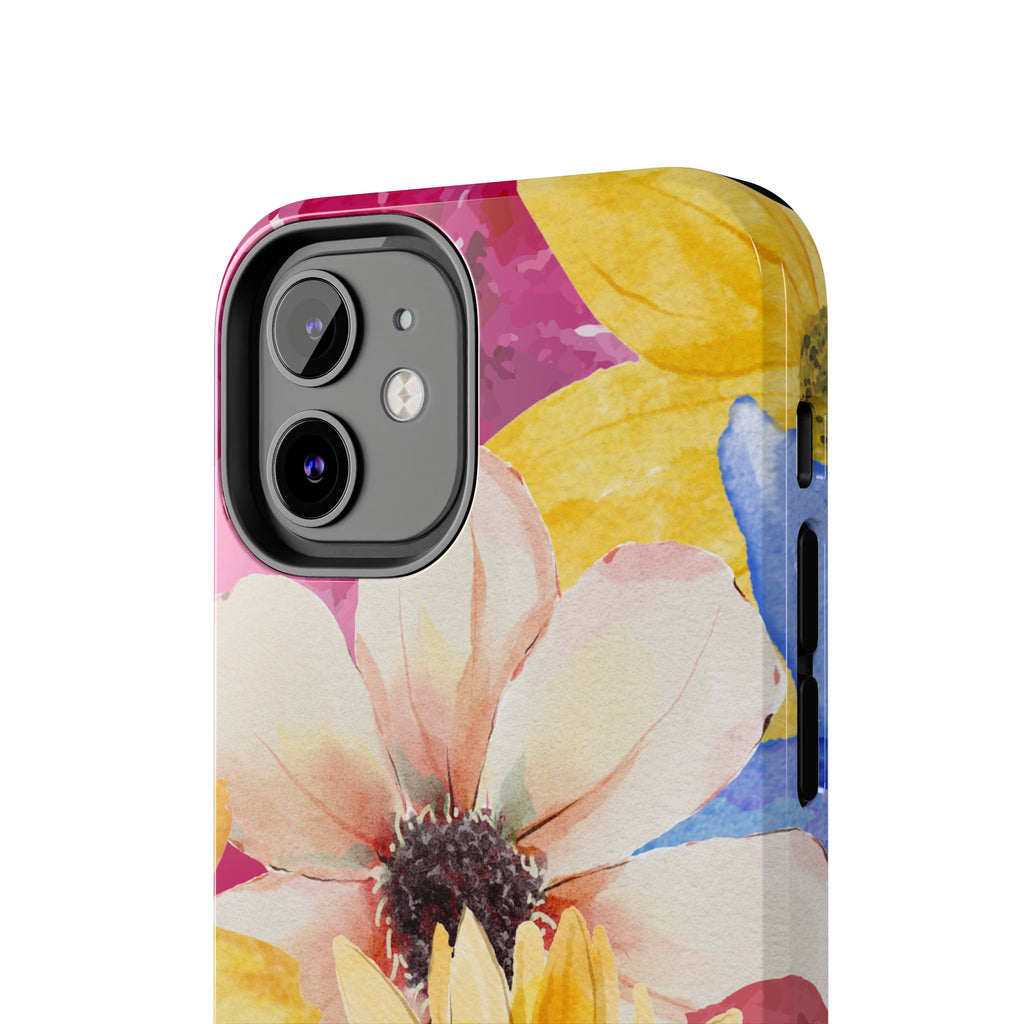 Watercolor Flowers Tough Phone Case (For iPhone, Galaxy & More)