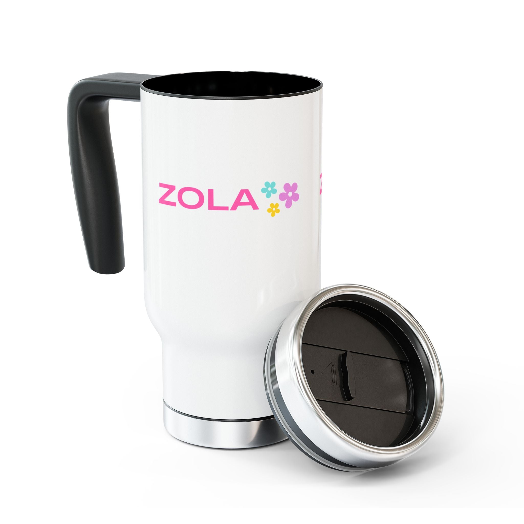 Zola Stainless Steel Travel Mug With Handle, 14oz