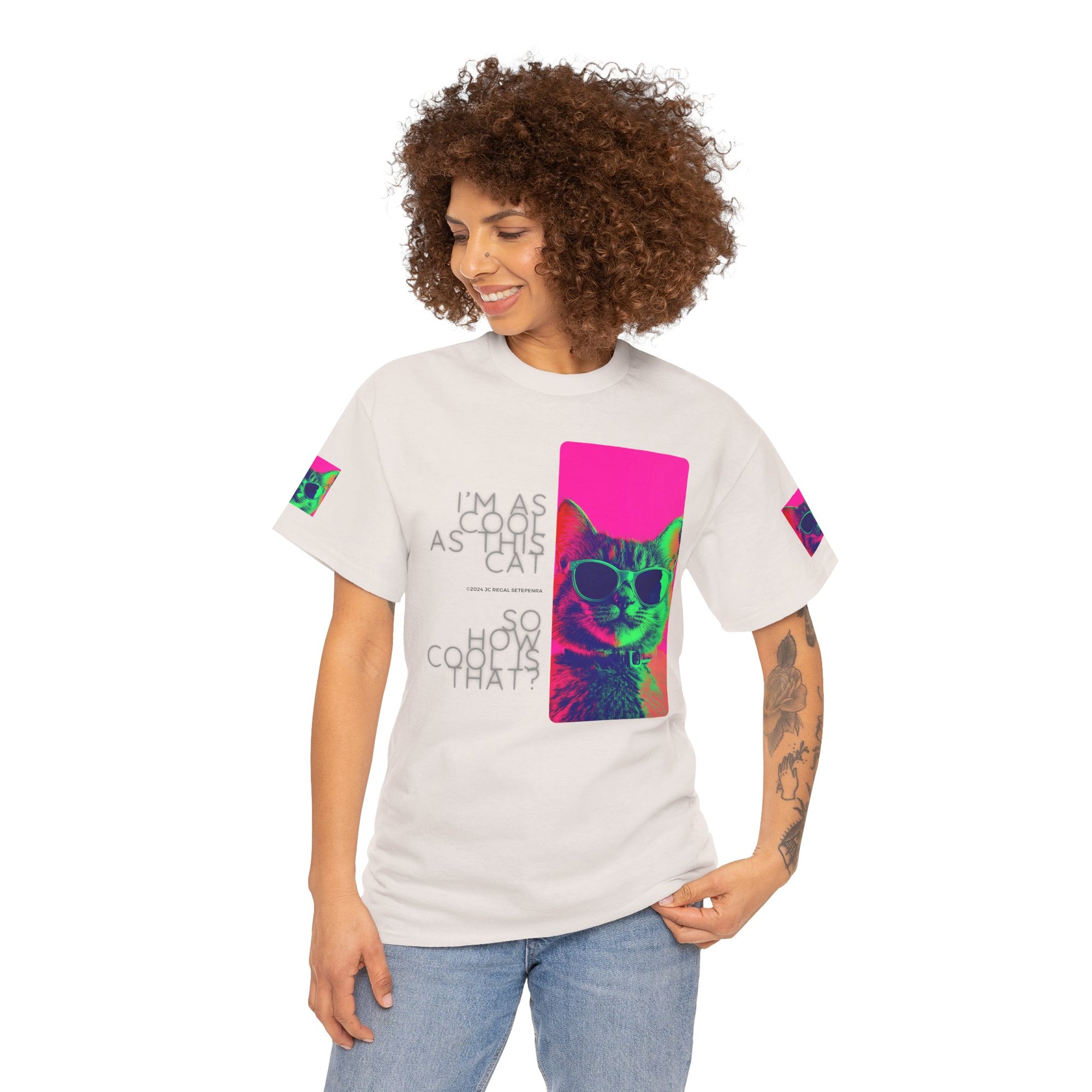 Cool Cat (Whiskers 1) Unisex Heavy Cotton Tee