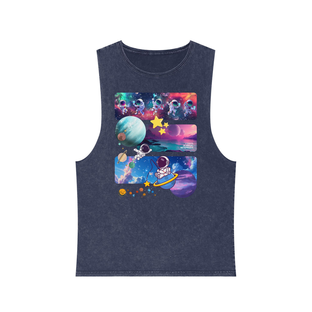 Astro Cosmo Unisex Stonewash Tank Top SETEPENRA Tank Top.