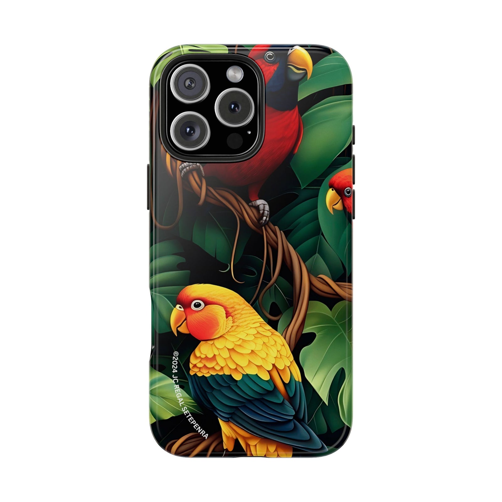 Tri-Parrot Tough Phone Case (For iPhone, Galaxy & More) SETEPENRA Phone Case.