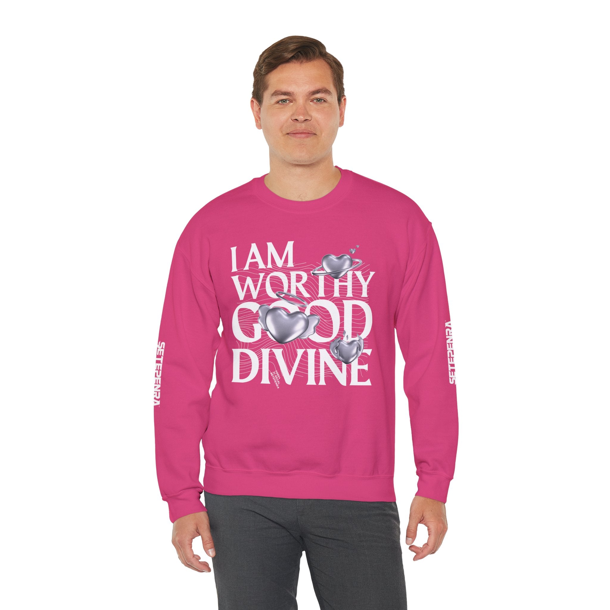I AM WORTHY GOOD DIVINE Unisex Heavy Blend™ Crewneck Sweatshirt
