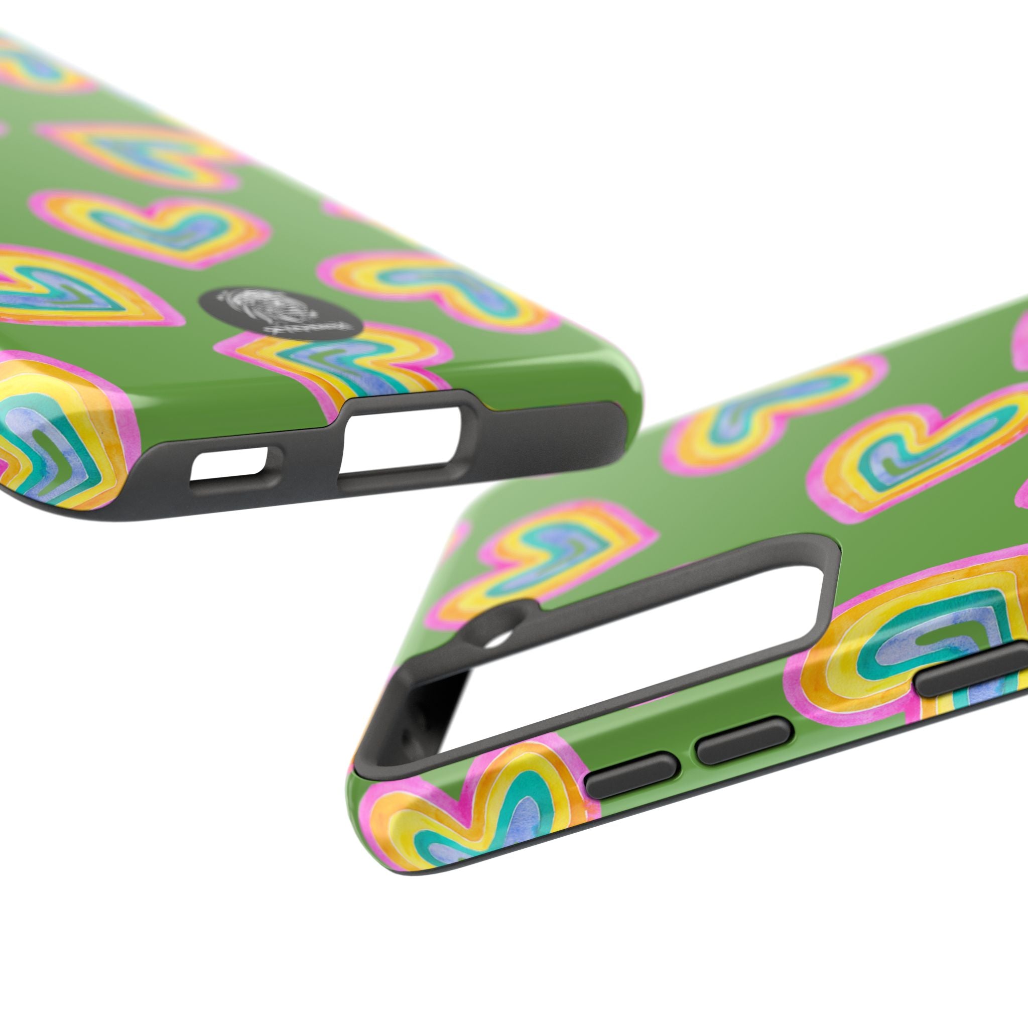 Rainbow Heart Tough Phone Case (For iPhone, Galaxy & More) - Green SETEPENRA Phone Case.