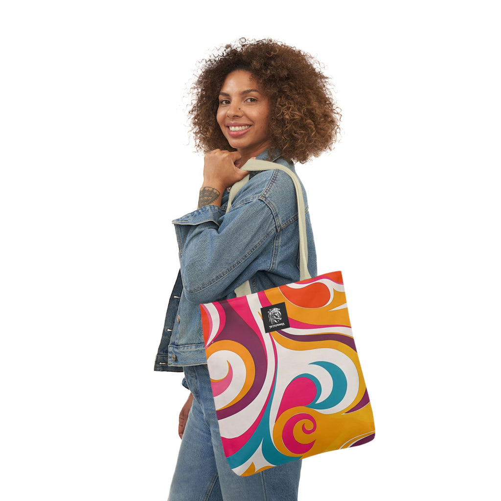 Golden Kandi Swirl  Canvas Tote Bag, 5-Color Straps