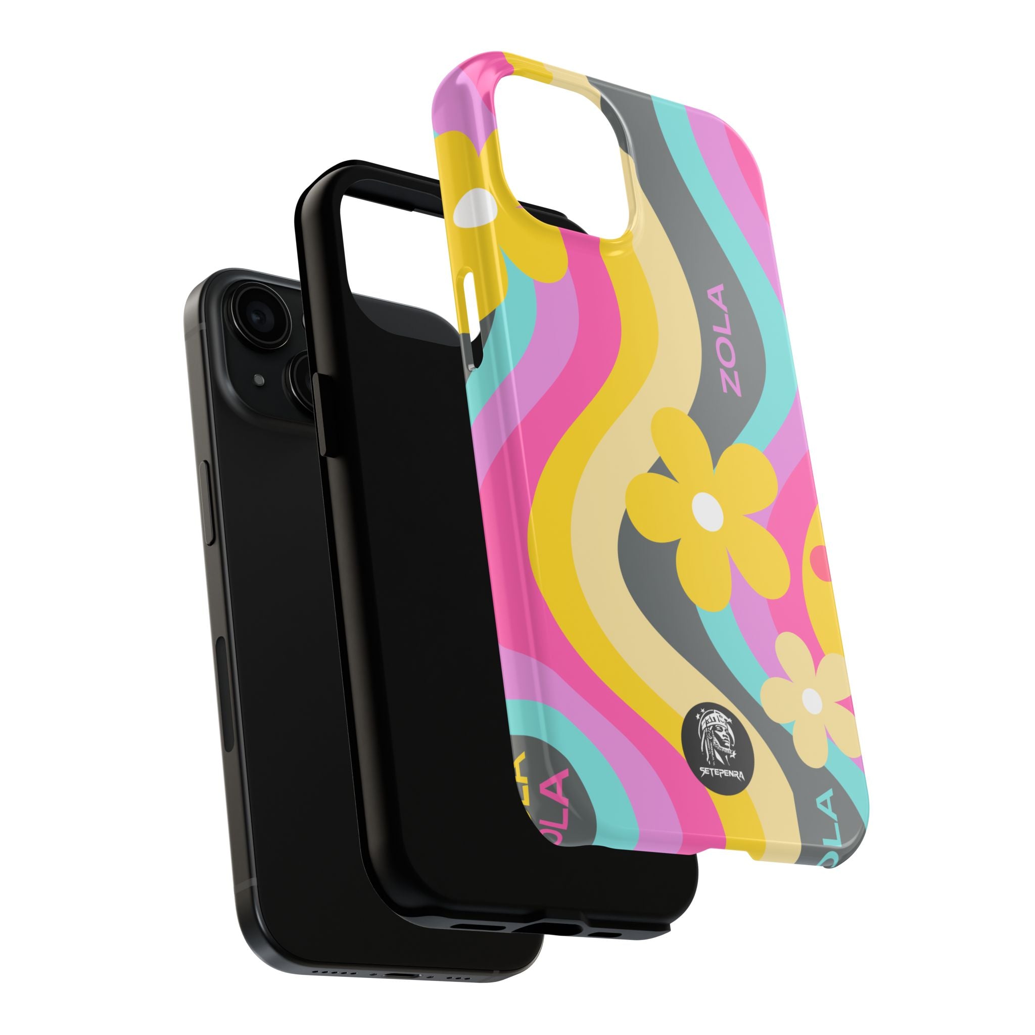 Zola Tough Phone Case (For iPhone, Galaxy & More) - Dark Grey Wave
