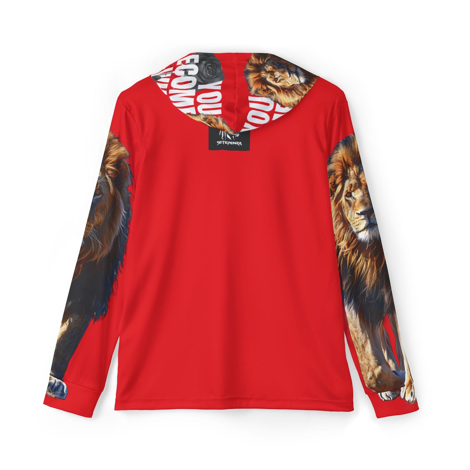 You Become What You Believe Men's Sports Warmup Hoodie (Red) SETEPENRA All Over Prints.