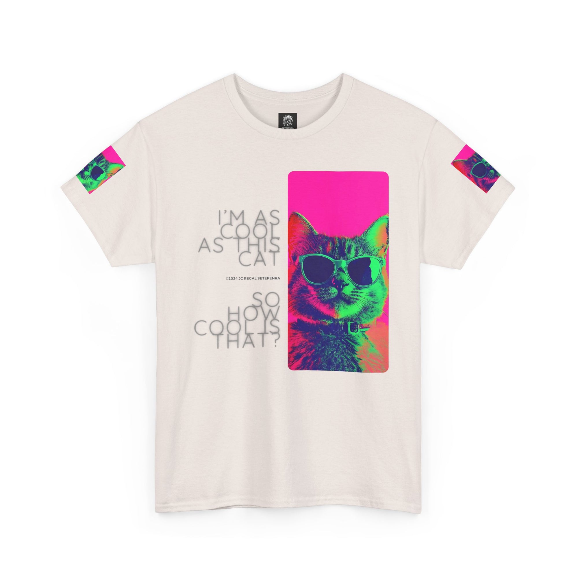 Cool Cat (Whiskers 1) Unisex Heavy Cotton Tee SETEPENRA T-Shirt.