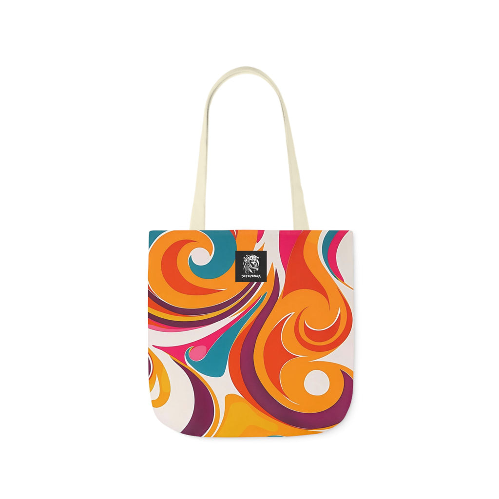 Golden Kandi Swirl  Canvas Tote Bag, 5-Color Straps