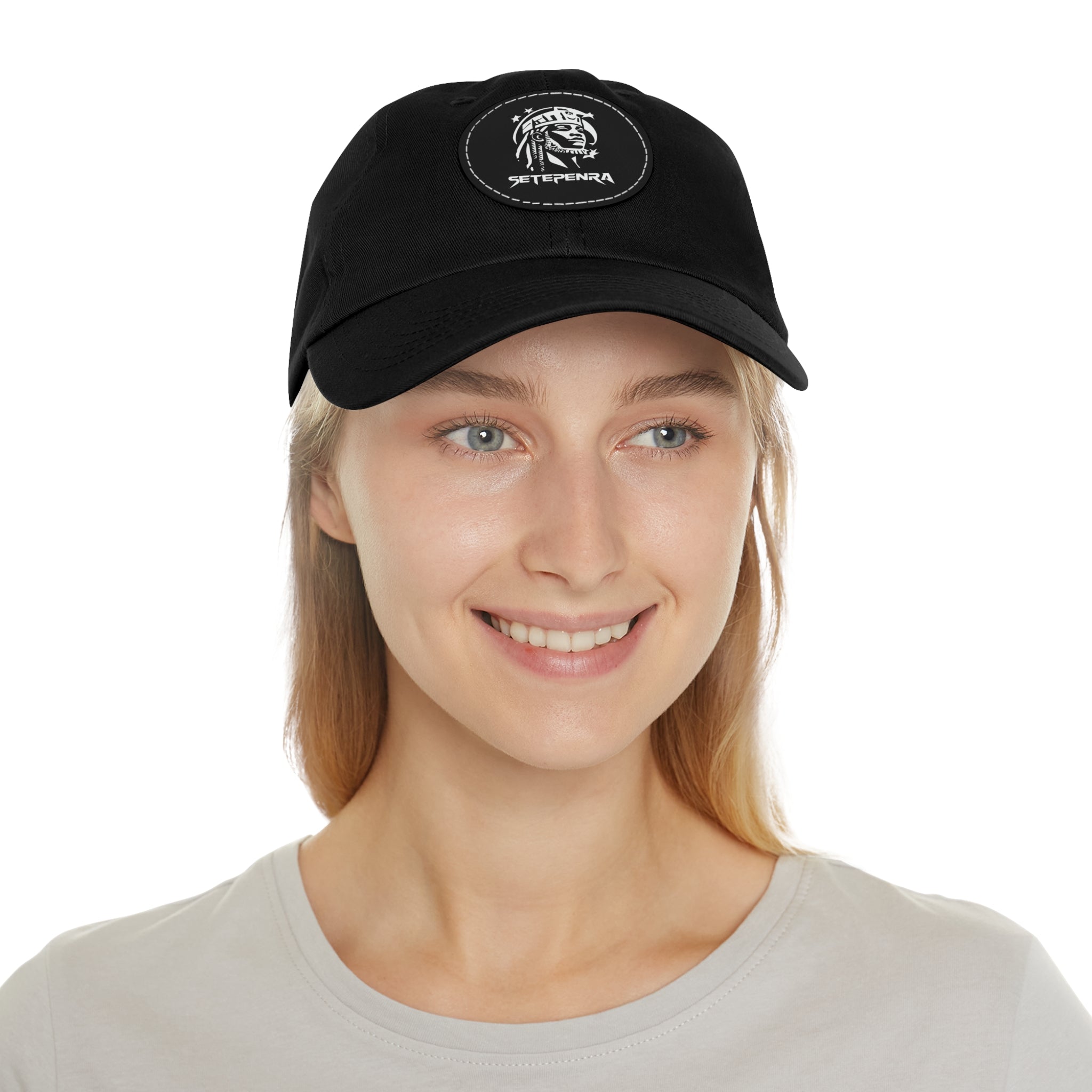 SETEPENRA Dad Hat with Leather Patch (Round) SETEPENRA Hats.