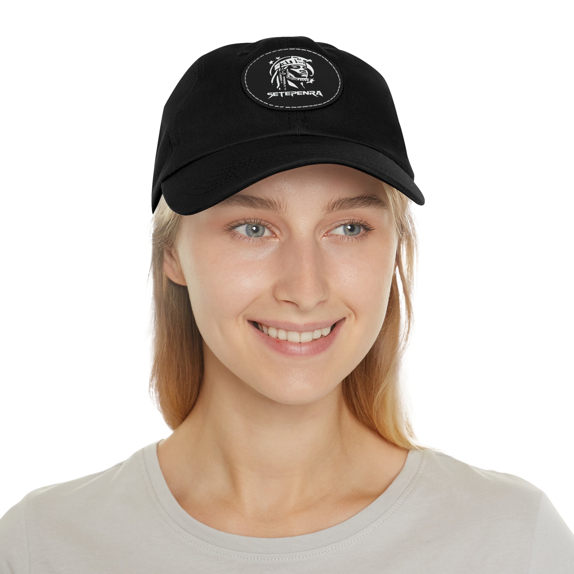 SETEPENRA Dad Hat with Leather Patch (Round) SETEPENRA Hats.
