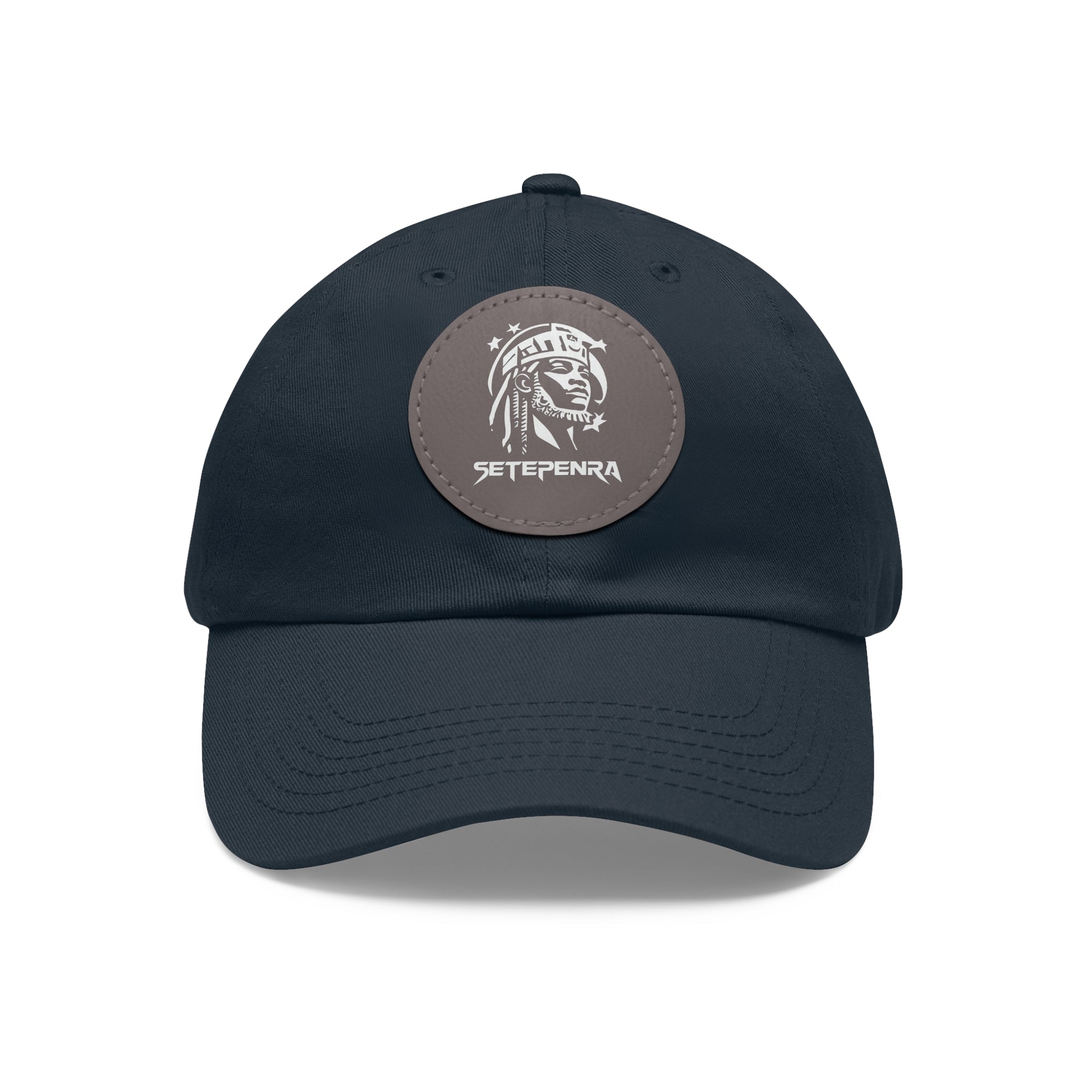 SETEPENRA Dad Hat with Leather Patch (Round) SETEPENRA Hats.