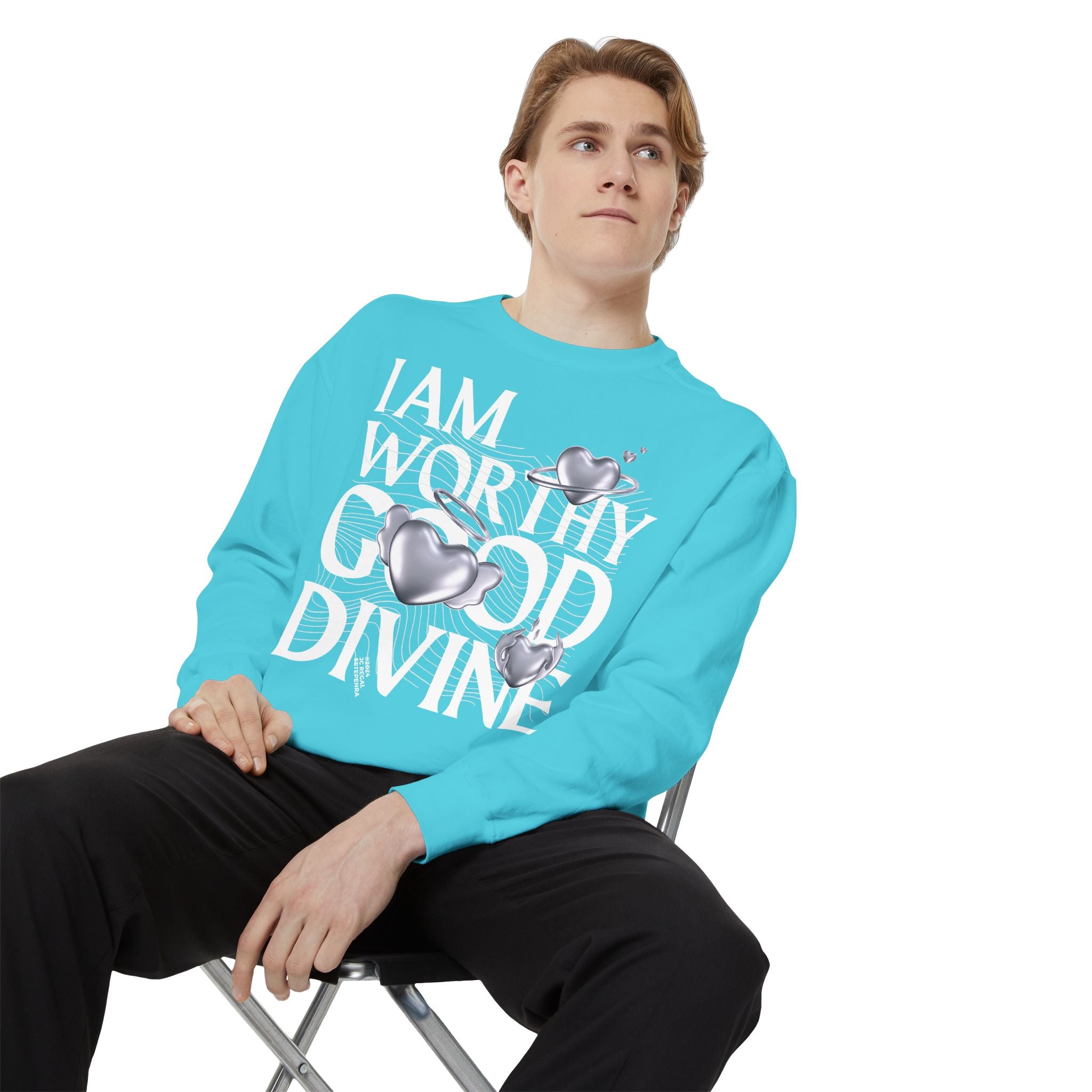 I AM WORTHY GOOD DIVINE Unisex Garment-Dyed Sweatshirt